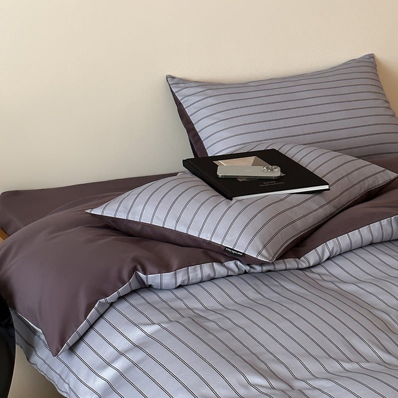 -Ever Lasting - Blythe Striped Bedding Set / Blue -Bedding Set -Ever Lasting