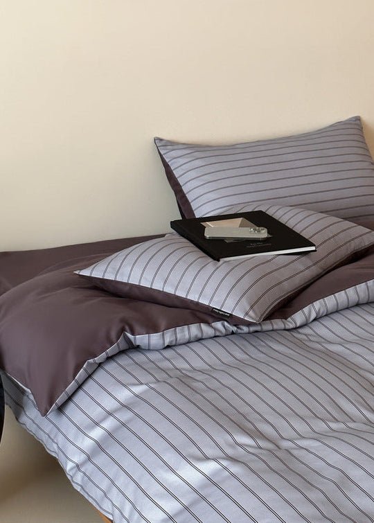 -Ever Lasting - Blythe Striped Bedding Set / Blue -Bedding Set -Ever Lasting