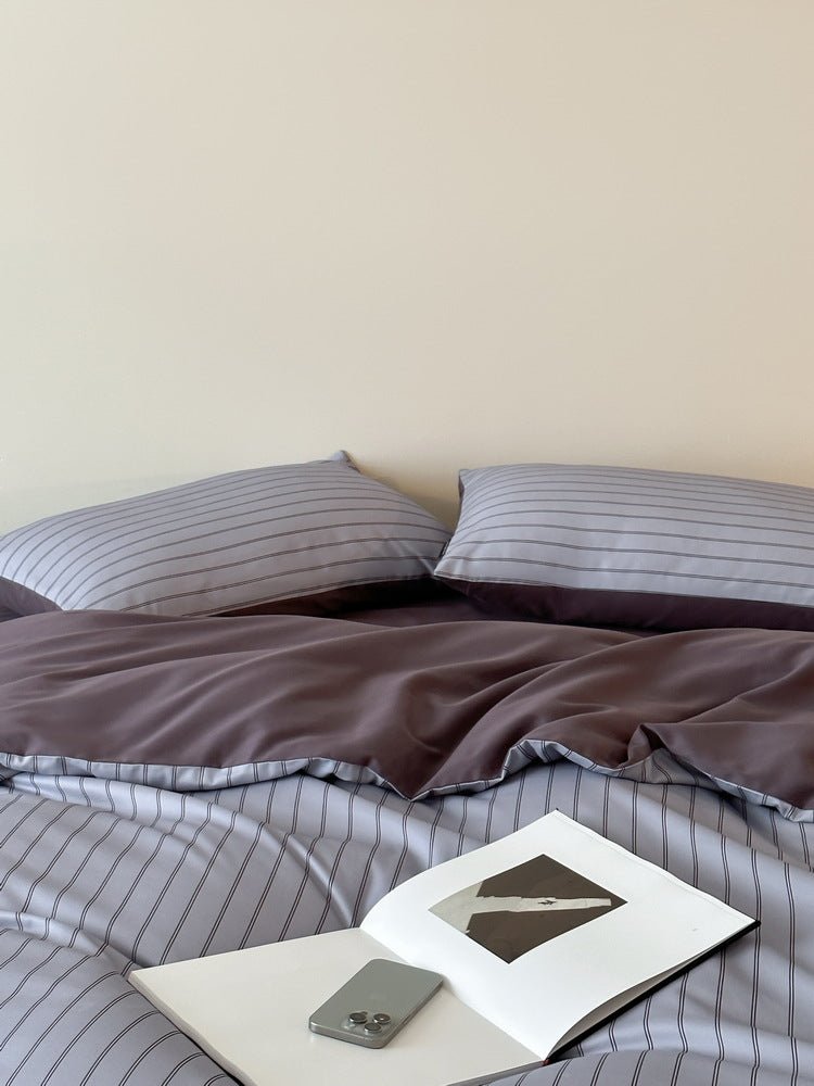 -Ever Lasting - Blythe Striped Bedding Set / Blue -Bedding Set -Ever Lasting