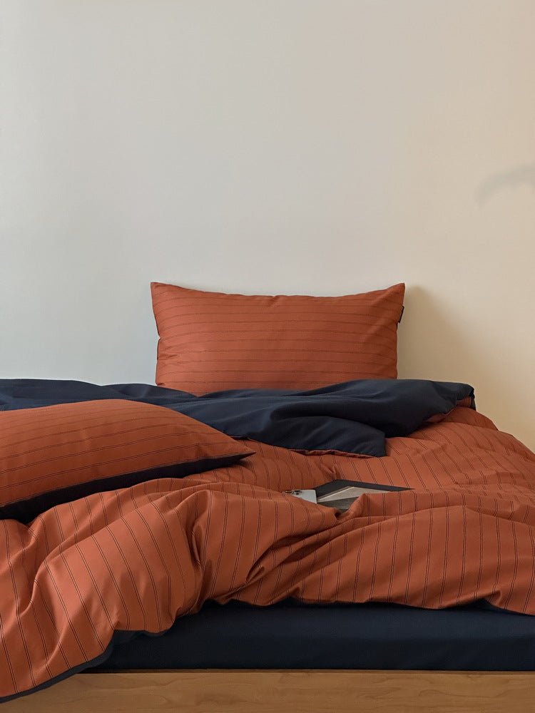 -Ever Lasting - Blythe Striped Bedding Set / Blue -Bedding Set -Ever Lasting