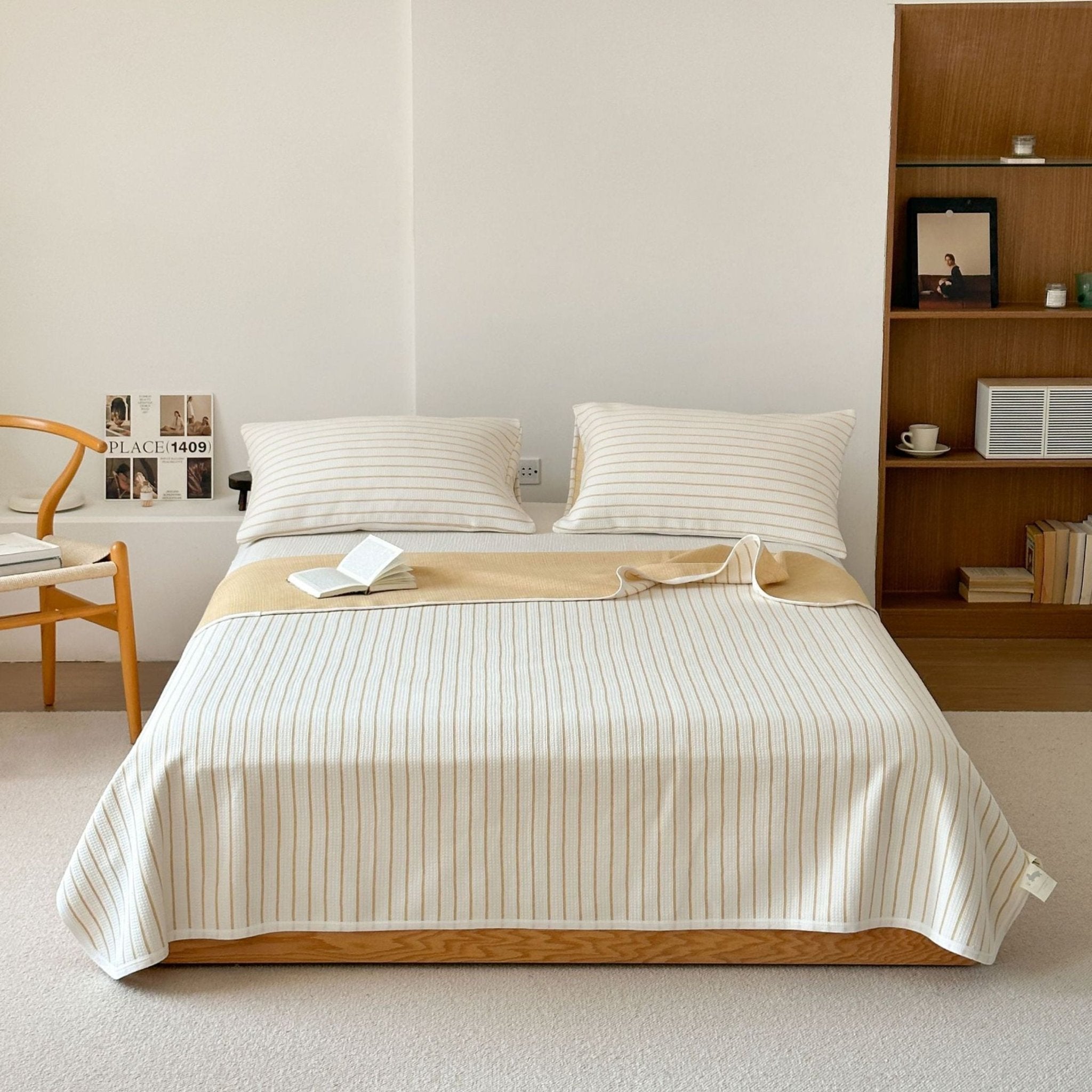 Breathable Pastel Knitted Blanket / Lemon Yellow - Ever Lasting