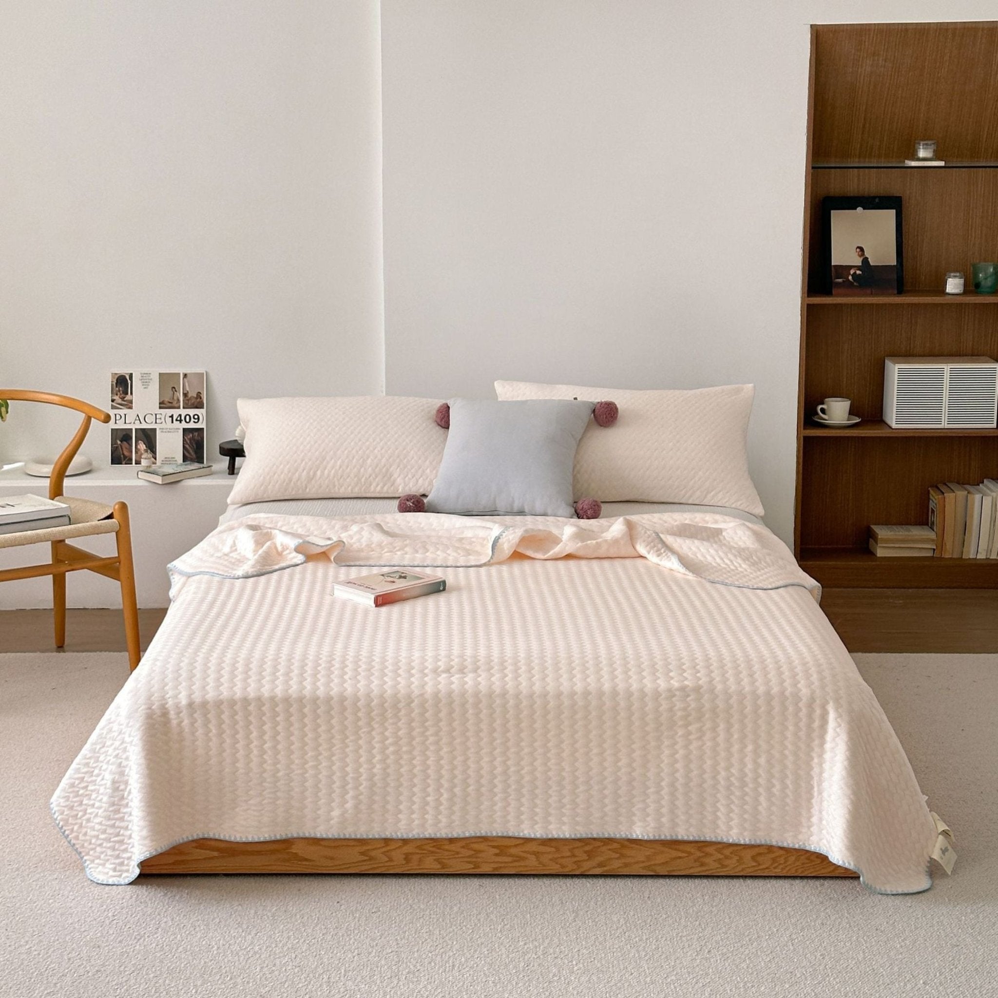 Breathable Pastel Knitted Blanket / Lemon Yellow - Ever Lasting