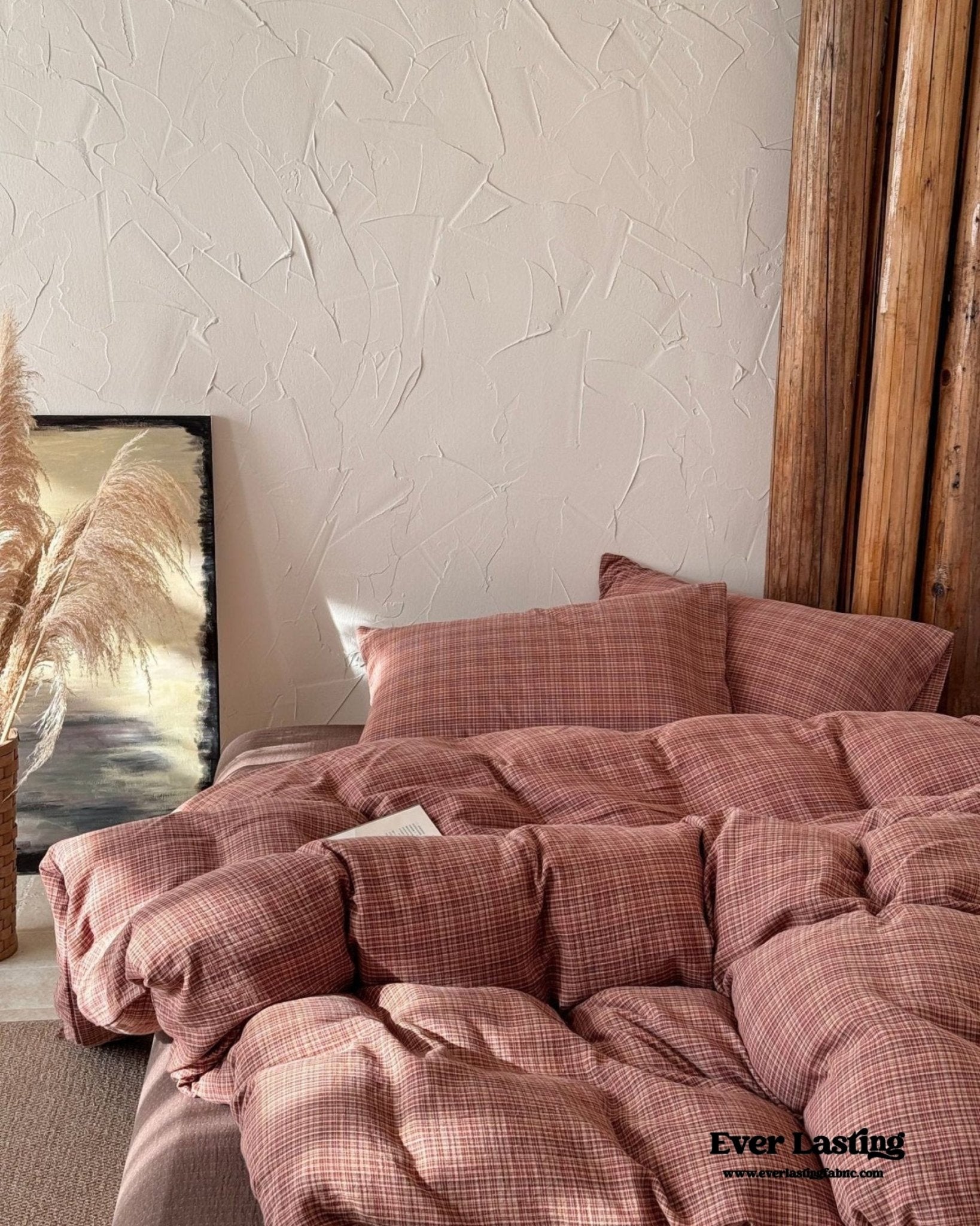 British Vintage Plaid Bedding Set / Brown - Ever Lasting