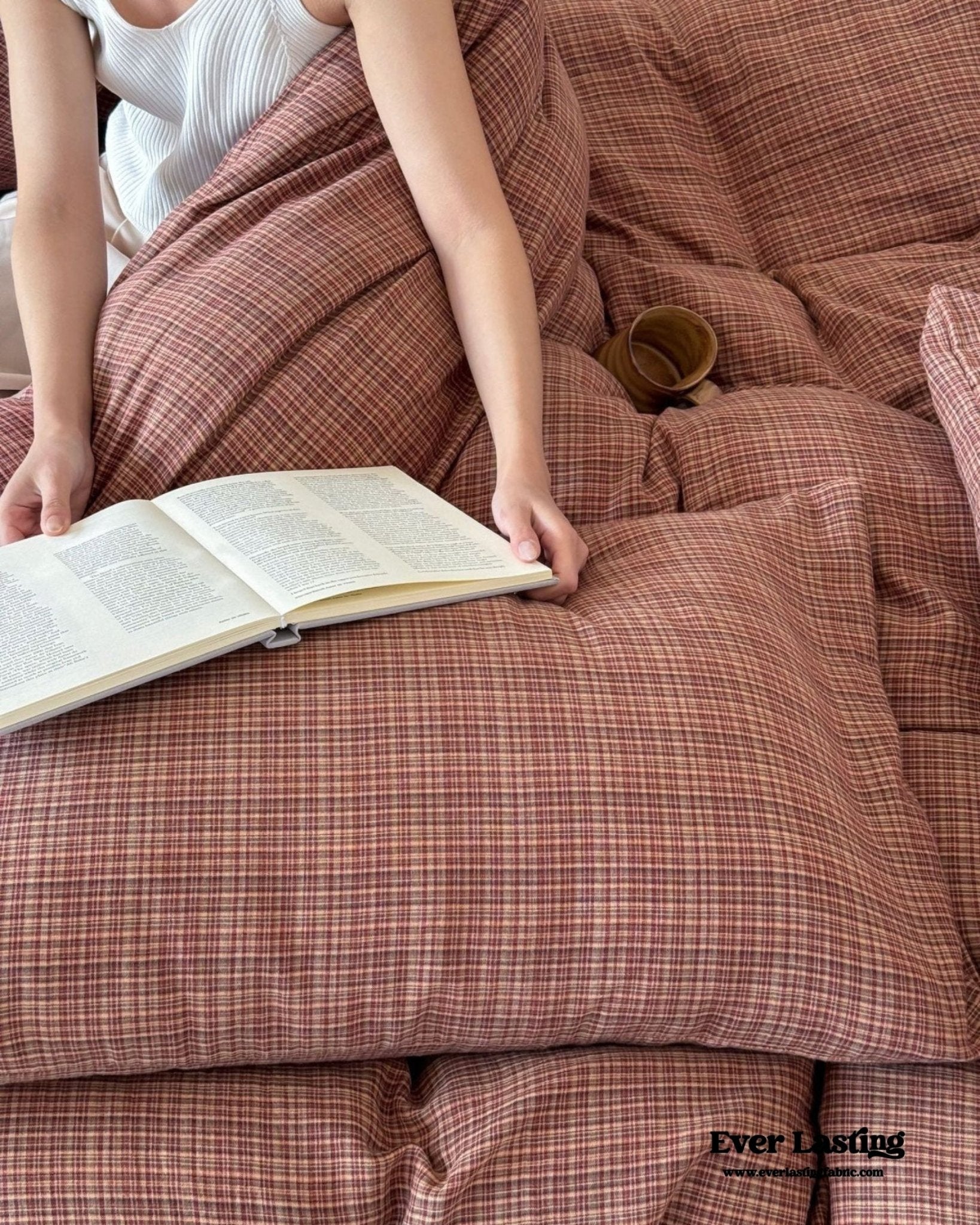 British Vintage Plaid Bedding Set / Brown - Ever Lasting