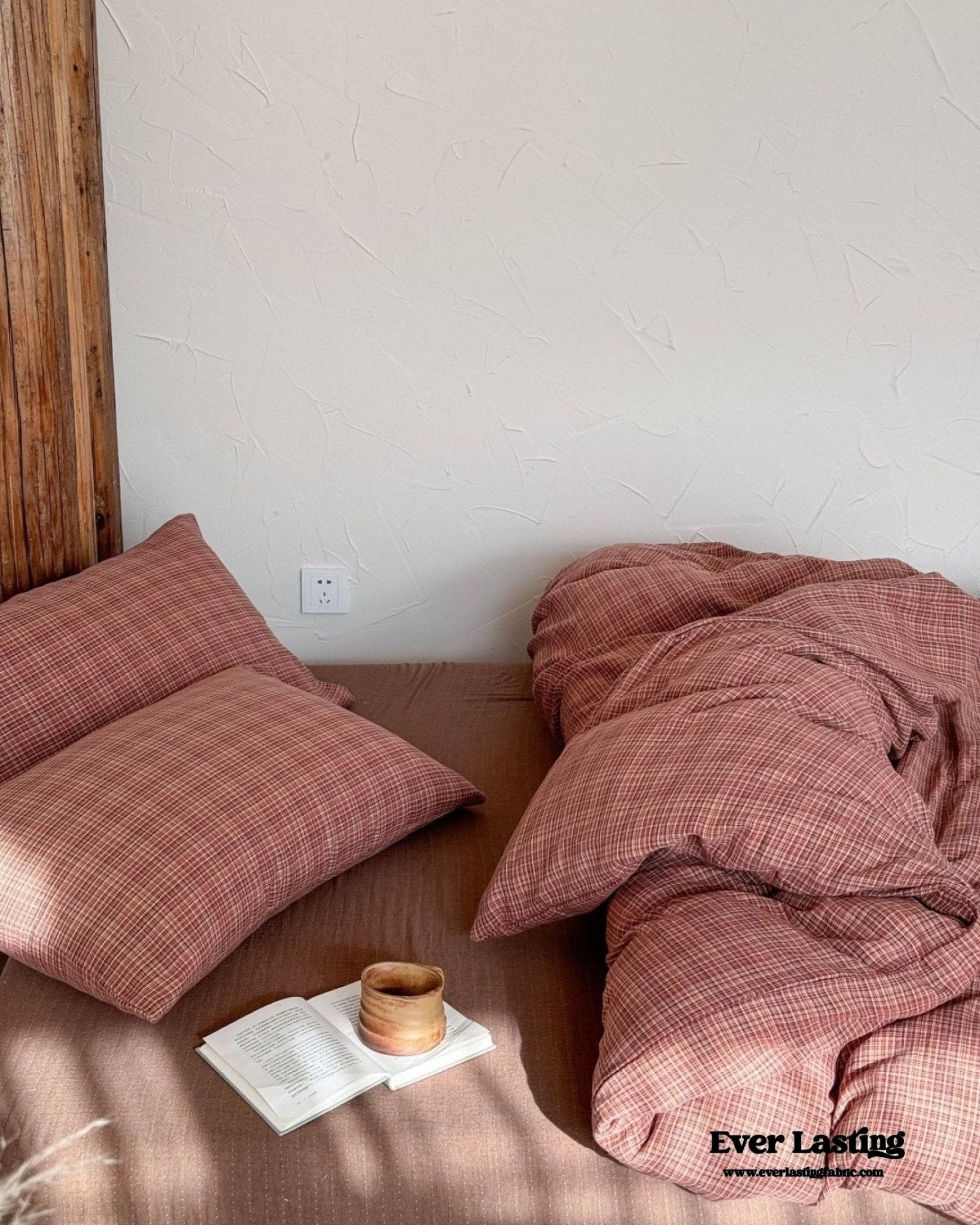 British Vintage Plaid Bedding Set / Red - Ever Lasting