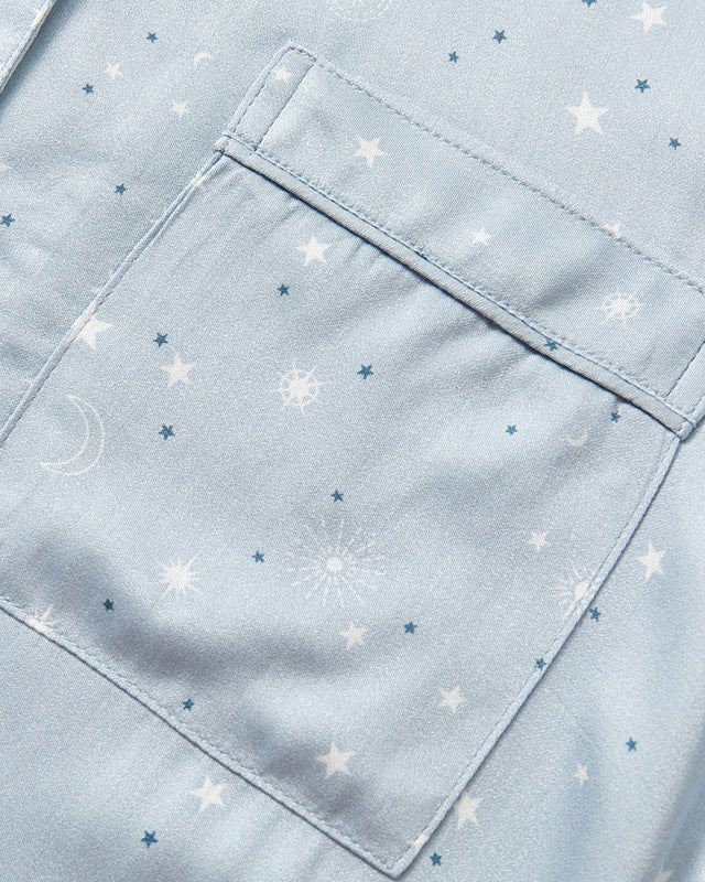 Buttoned Lapel Collared Striped Pajama Set / Pink - Ever Lasting