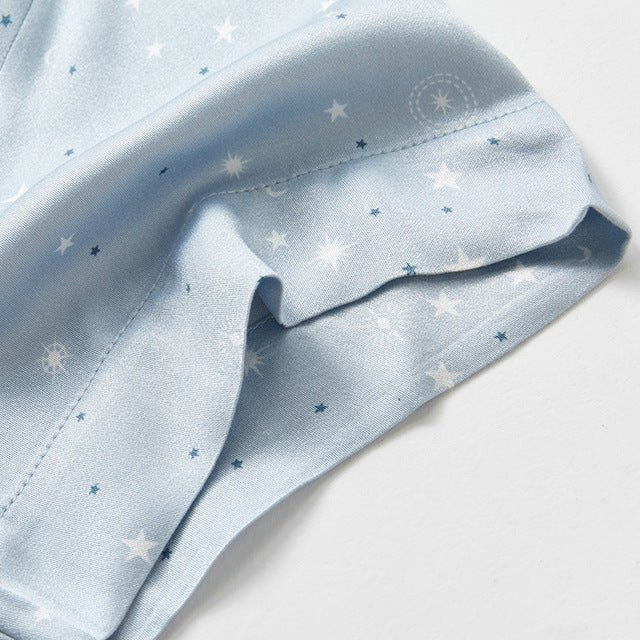 Buttoned Lapel Collared Striped Pajama Set / Pink - Ever Lasting