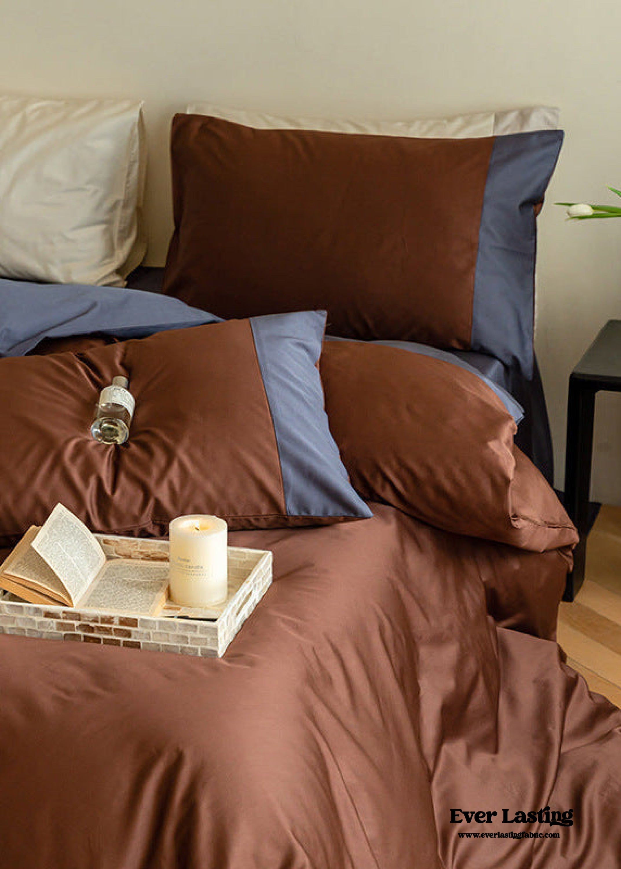 - Ever Lasting - Calvin Ribbon Tie Bedding Set / White - Bedding Set - Ever Lasting