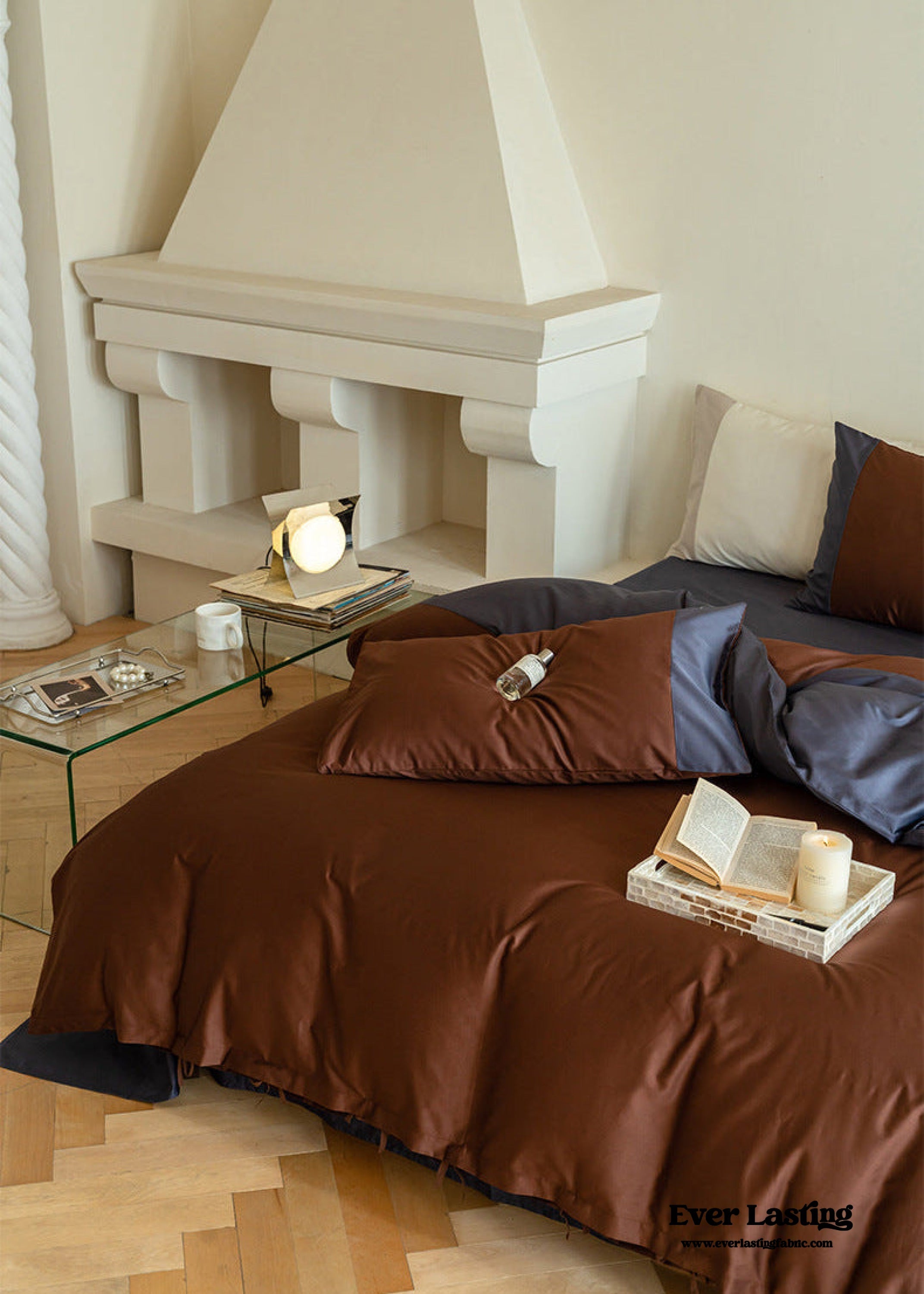 - Ever Lasting - Calvin Ribbon Tie Bedding Set / White - Bedding Set - Ever Lasting