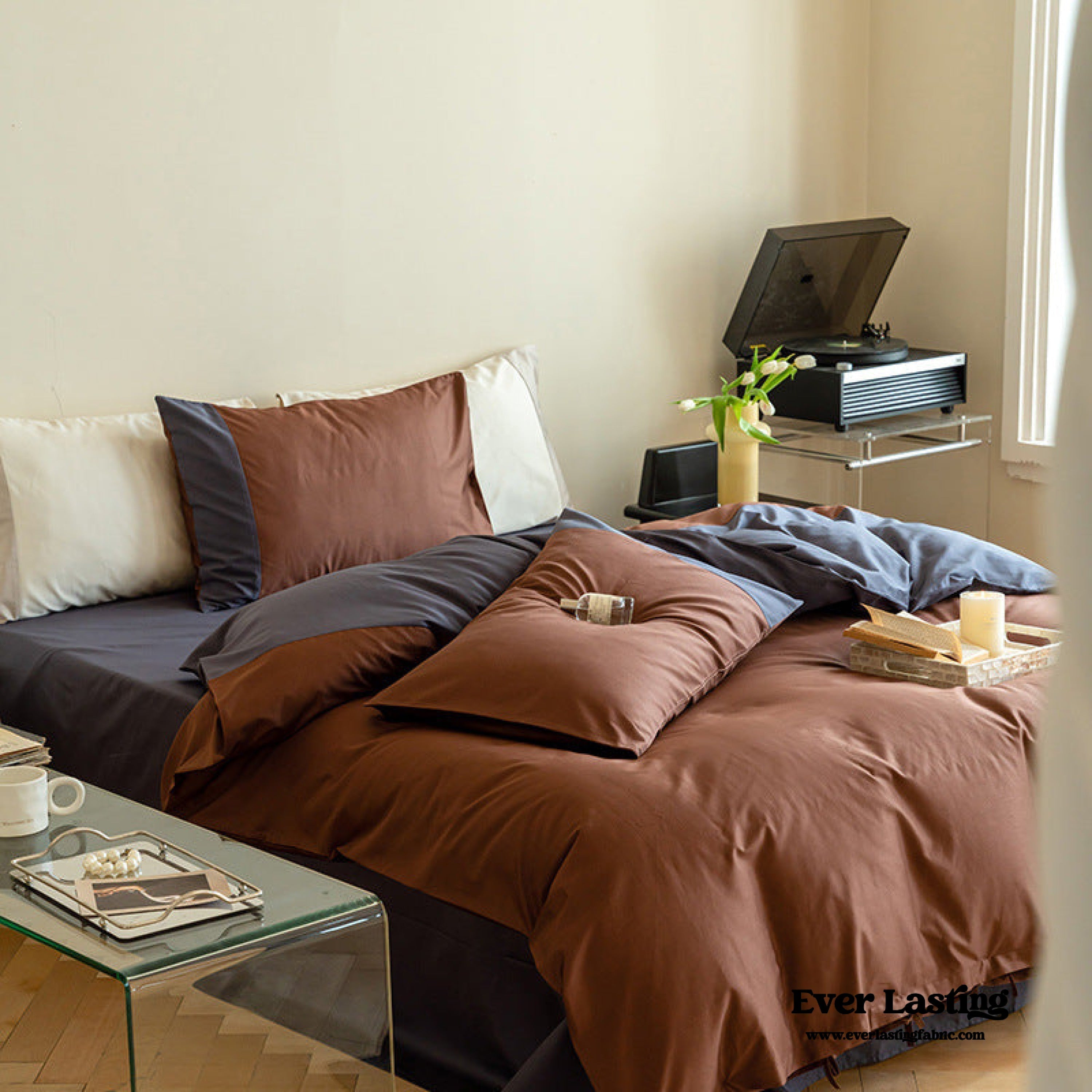 - Ever Lasting - Calvin Ribbon Tie Bedding Set / White - Bedding Set - Ever Lasting