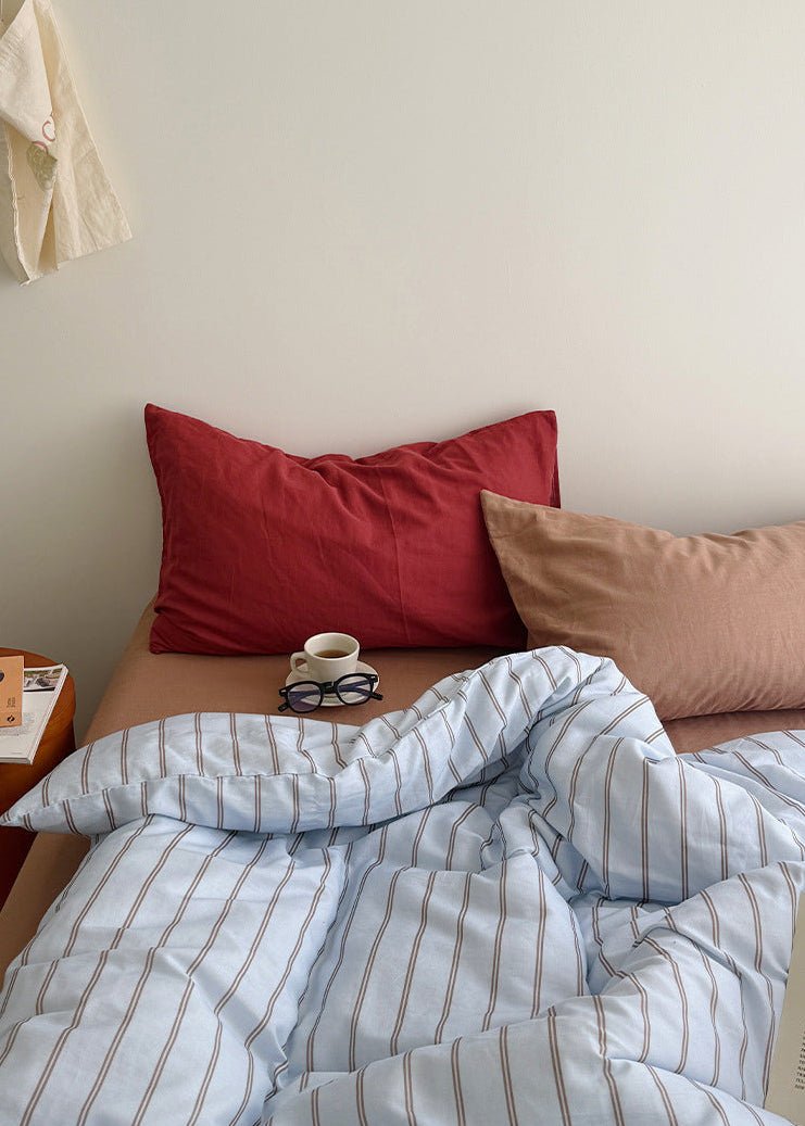 -Ever Lasting - Camellia Double Gauze Bedding Set / Red + Blue -Bedding Set -Ever Lasting