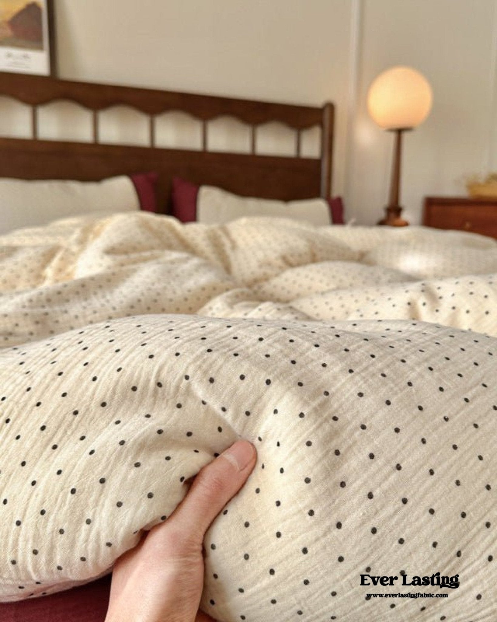 Camille French Polka Dot Bedding Set / Cream - Ever Lasting