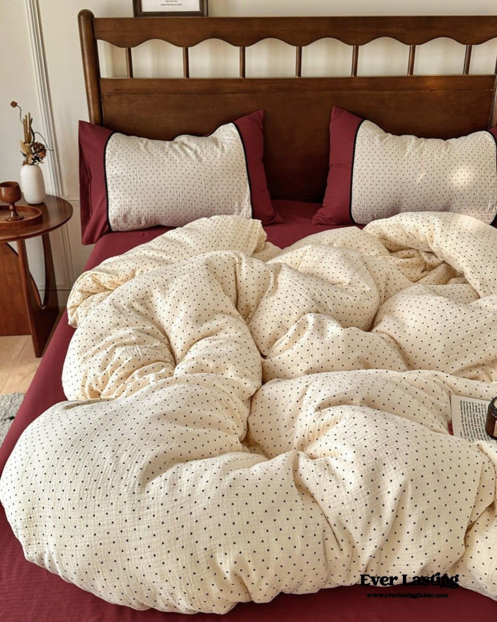 Camille French Polka Dot Bedding Set / Cream - Ever Lasting