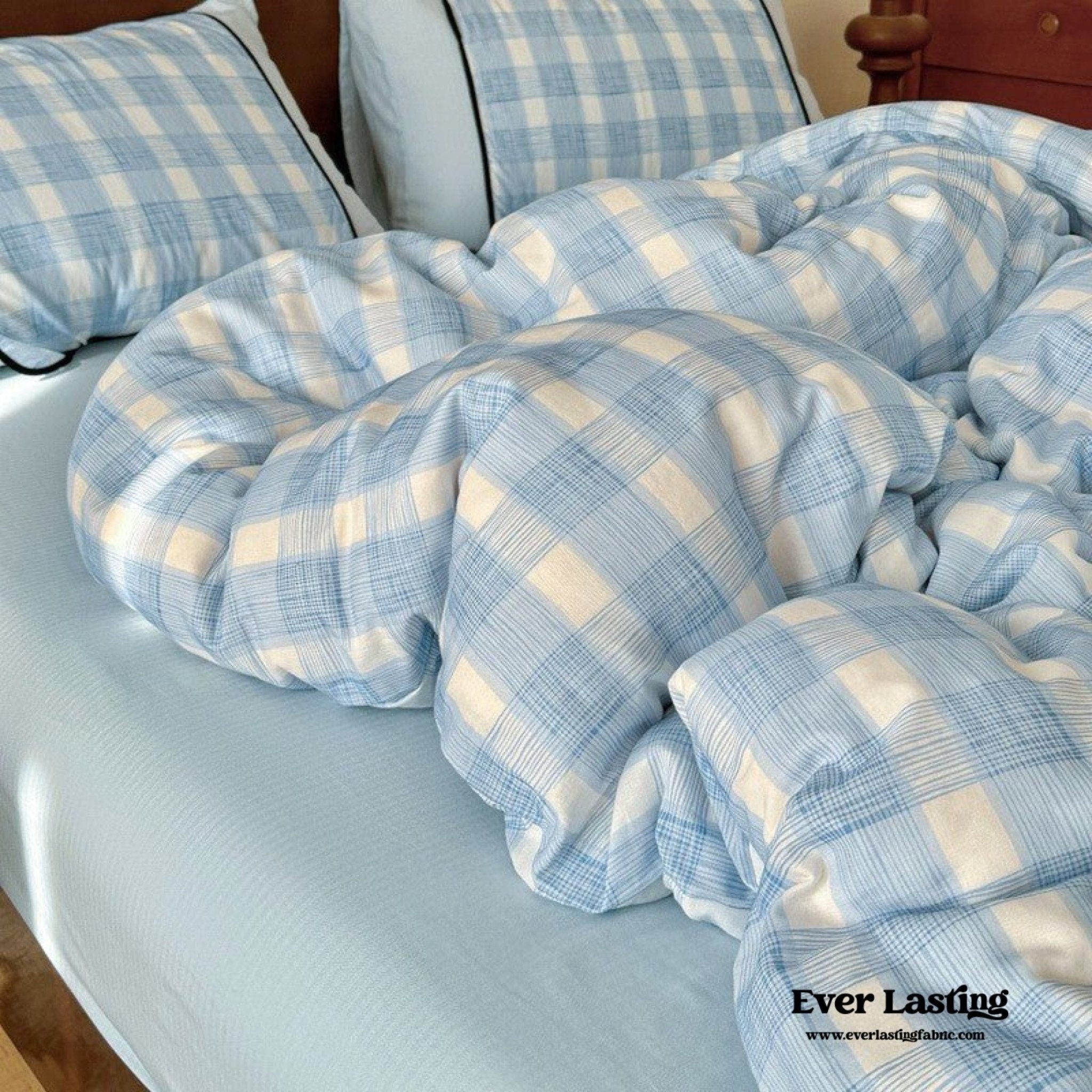 Camille French Stripe Bedding Set / Brown - Ever Lasting