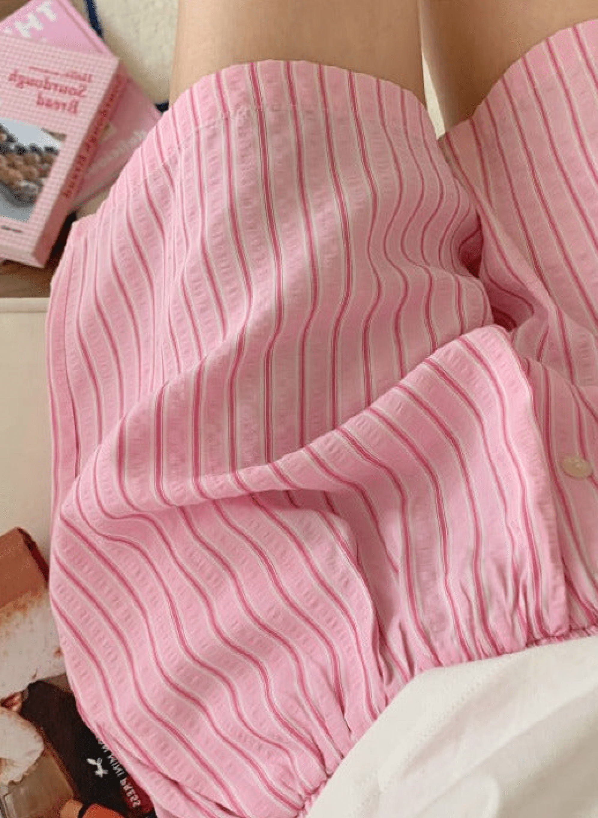 - Ever Lasting - Candy Stripe Shorts Lounge Bottoms / Green - Pajamas - Ever Lasting