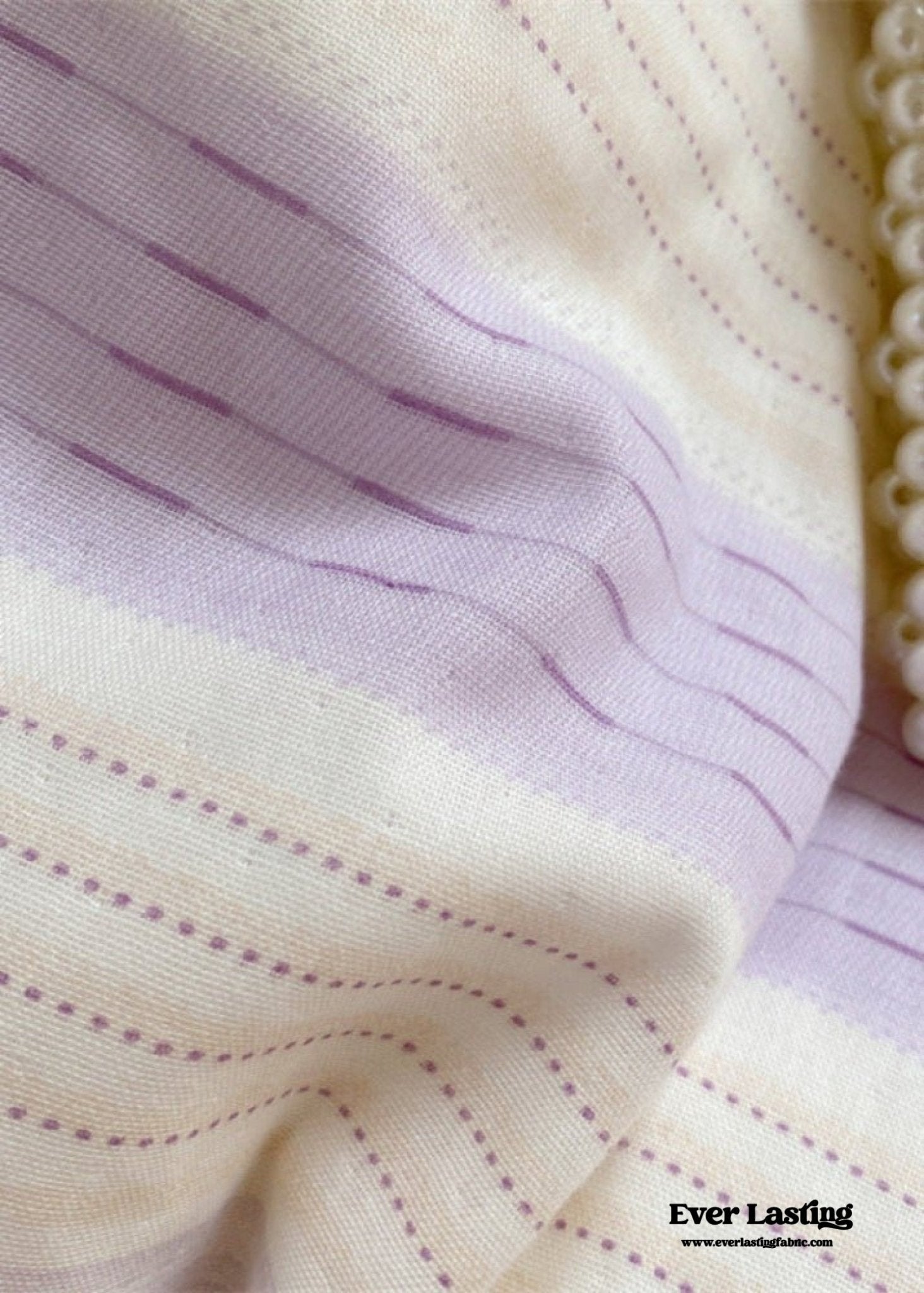 Cecilia Lace Ruffle Double Gauze Striped Bedding Set / Pink - Ever Lasting