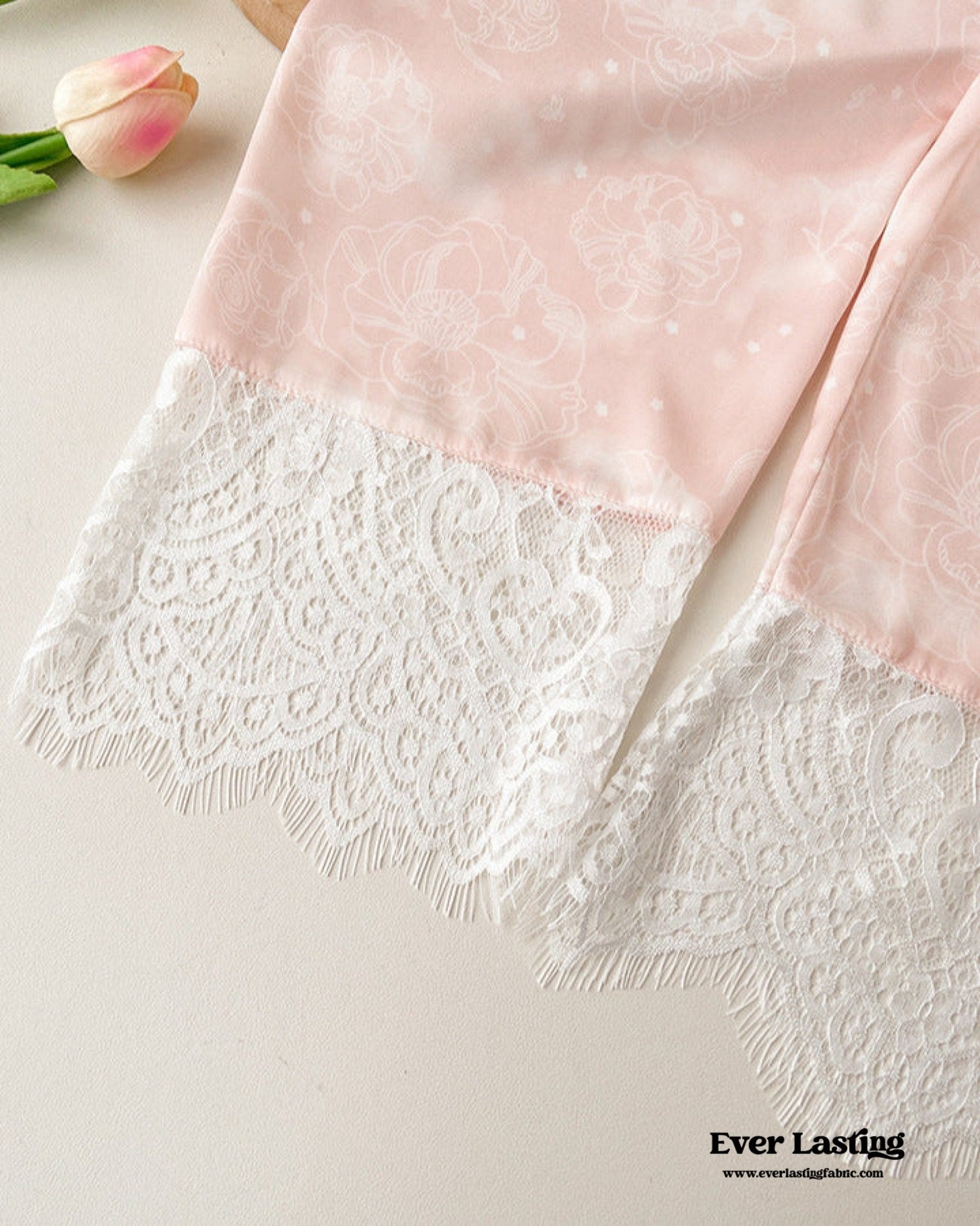 Celeste Silky Luxury Lace Pajama Set / Blue - Ever Lasting