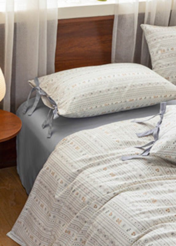 Celia Cottage Ribbon Bow Tie Floral Bedding Set / Blue - Ever Lasting