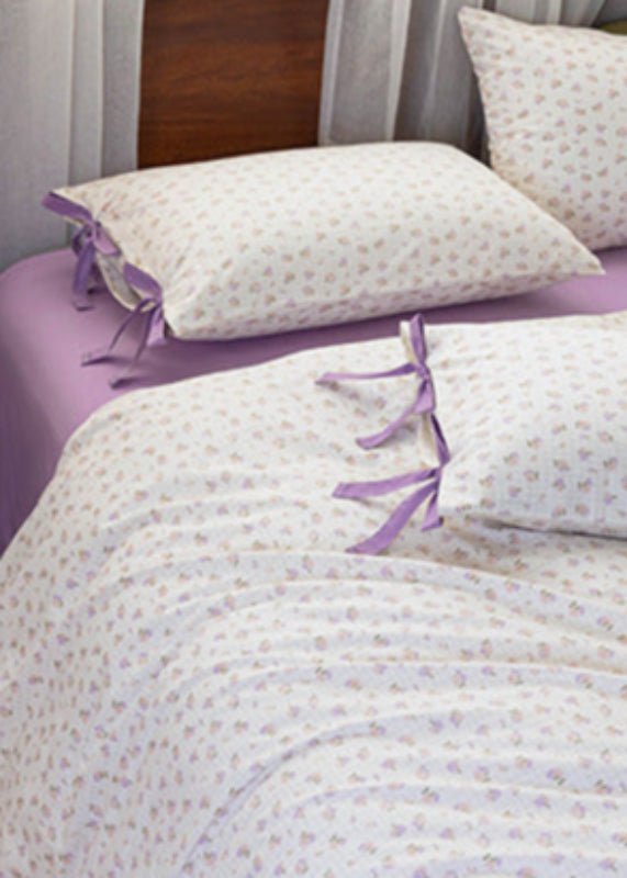 Celia Cottage Ribbon Bow Tie Floral Bedding Set / Blue - Ever Lasting