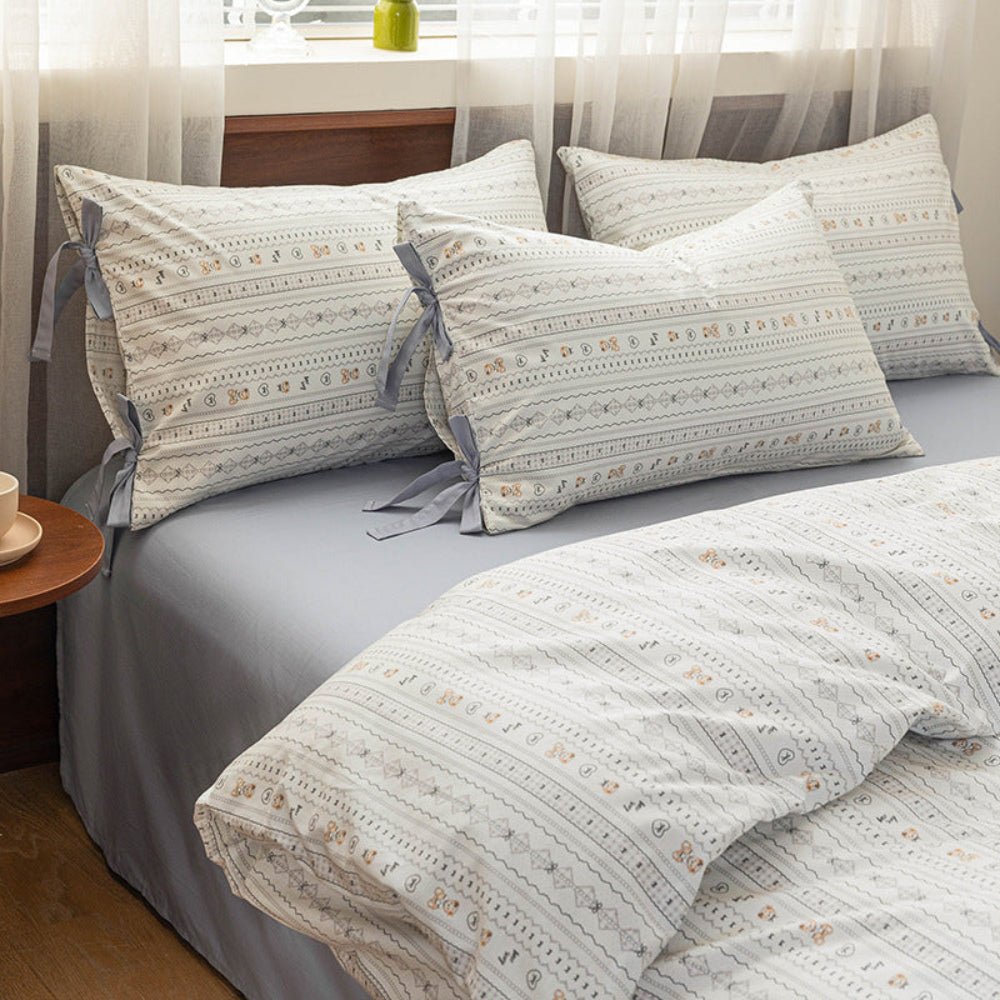 Celia Cottage Ribbon Bow Tie Floral Bedding Set / Blue - Ever Lasting