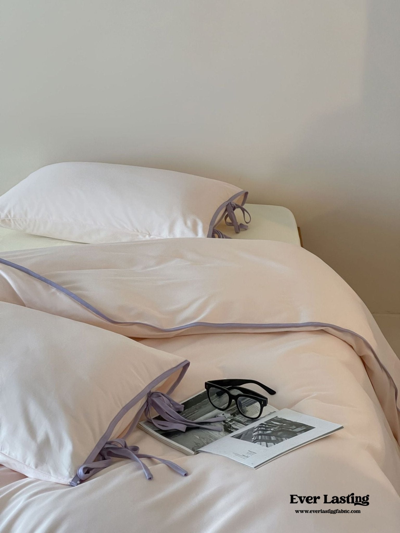 Chloe Minimalist Solid Tie Cotton Bedding Bundle - Ever Lasting