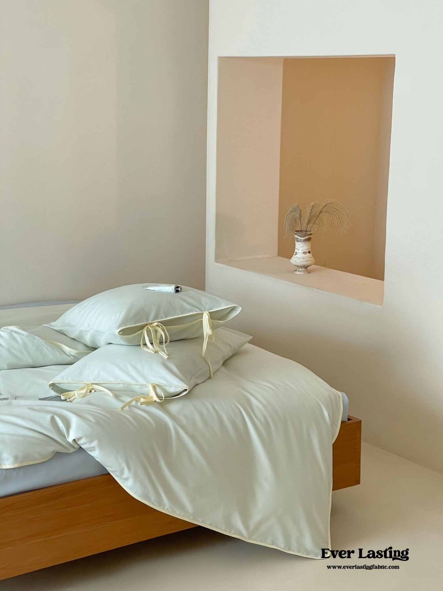 Chloe Minimalist Solid Tie Cotton Bedding Bundle - Ever Lasting