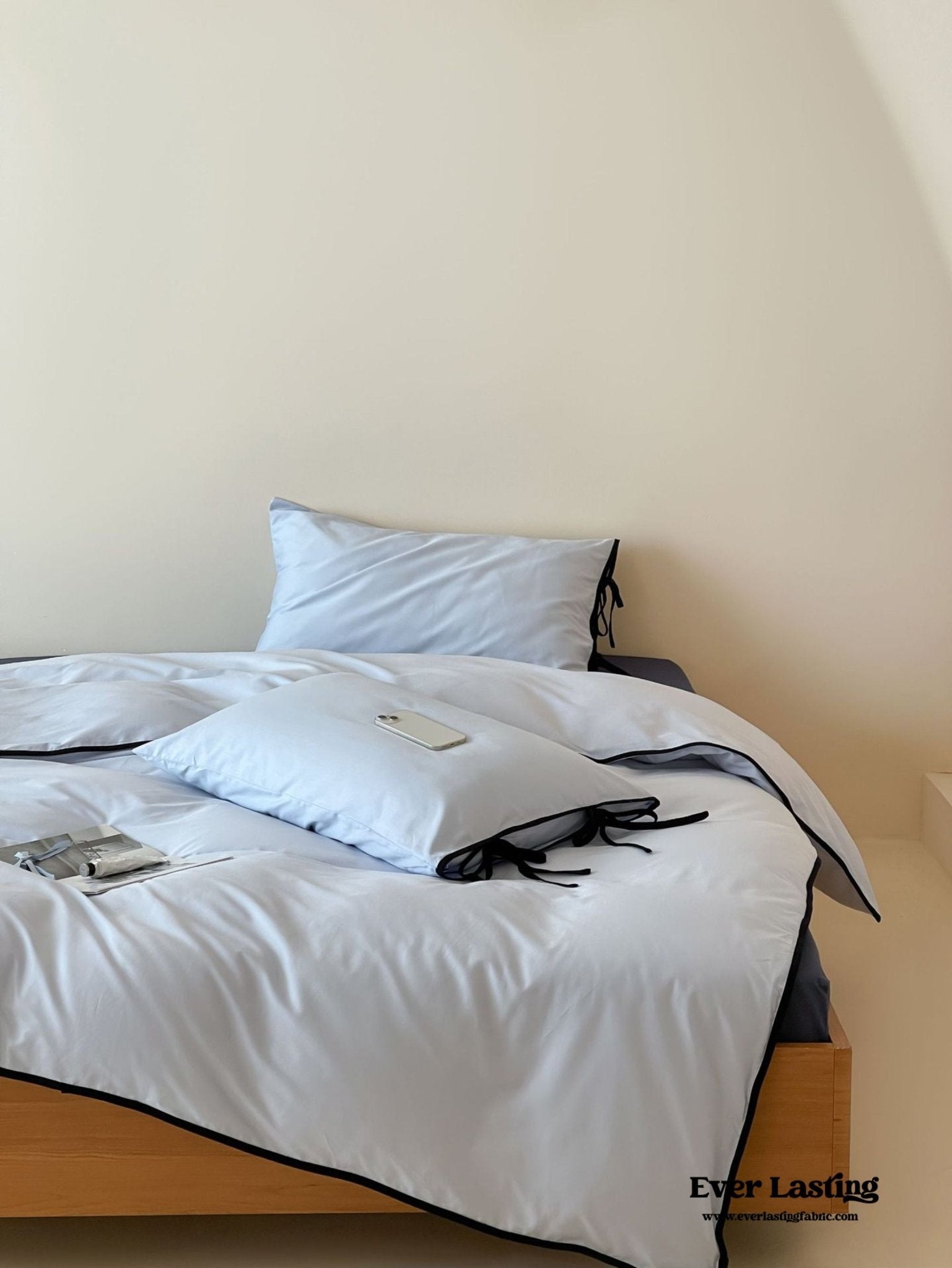 Chloe Minimalist Solid Tie Cotton Bedding Bundle - Ever Lasting