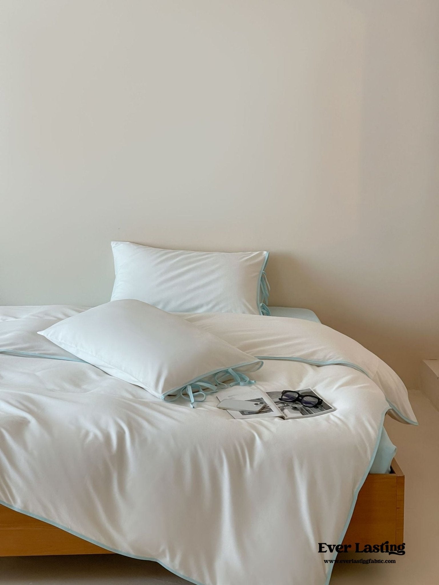 Chloe Minimalist Solid Tie Cotton Bedding Bundle - Ever Lasting