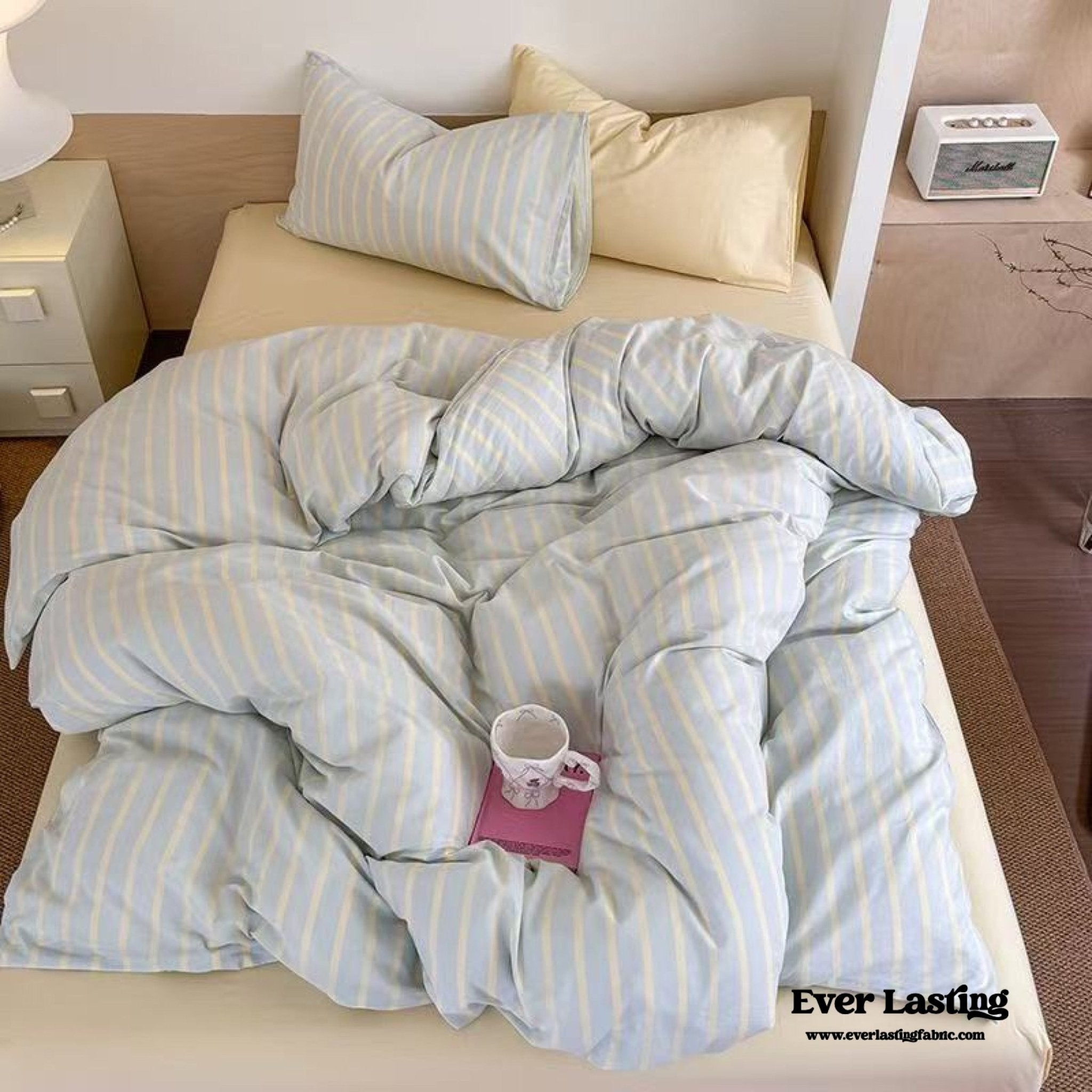 Chloe Pastel Candy Cotton Bedding Set / Purple Plaid - Ever Lasting