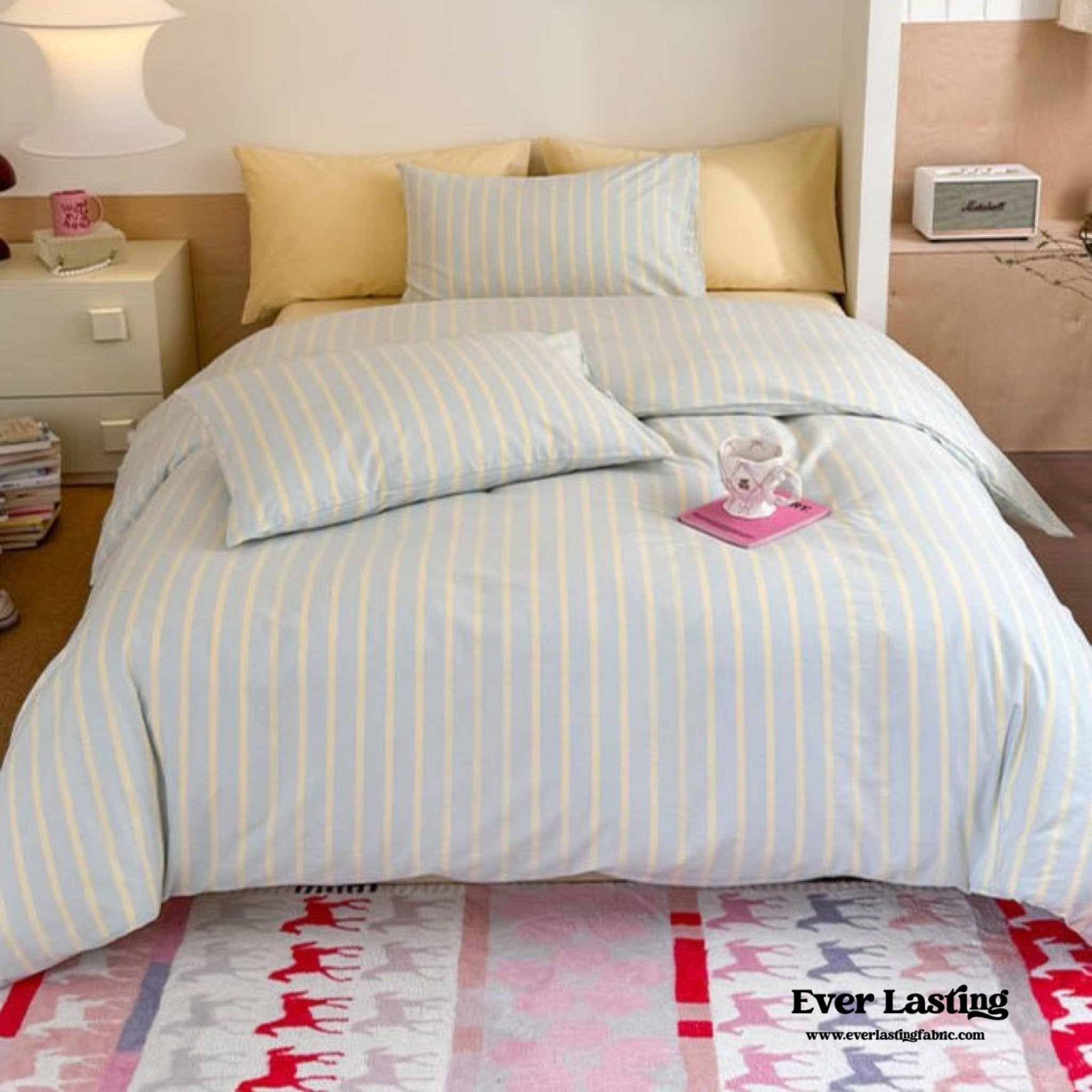 Chloe Pastel Candy Cotton Bedding Set / Purple Plaid - Ever Lasting