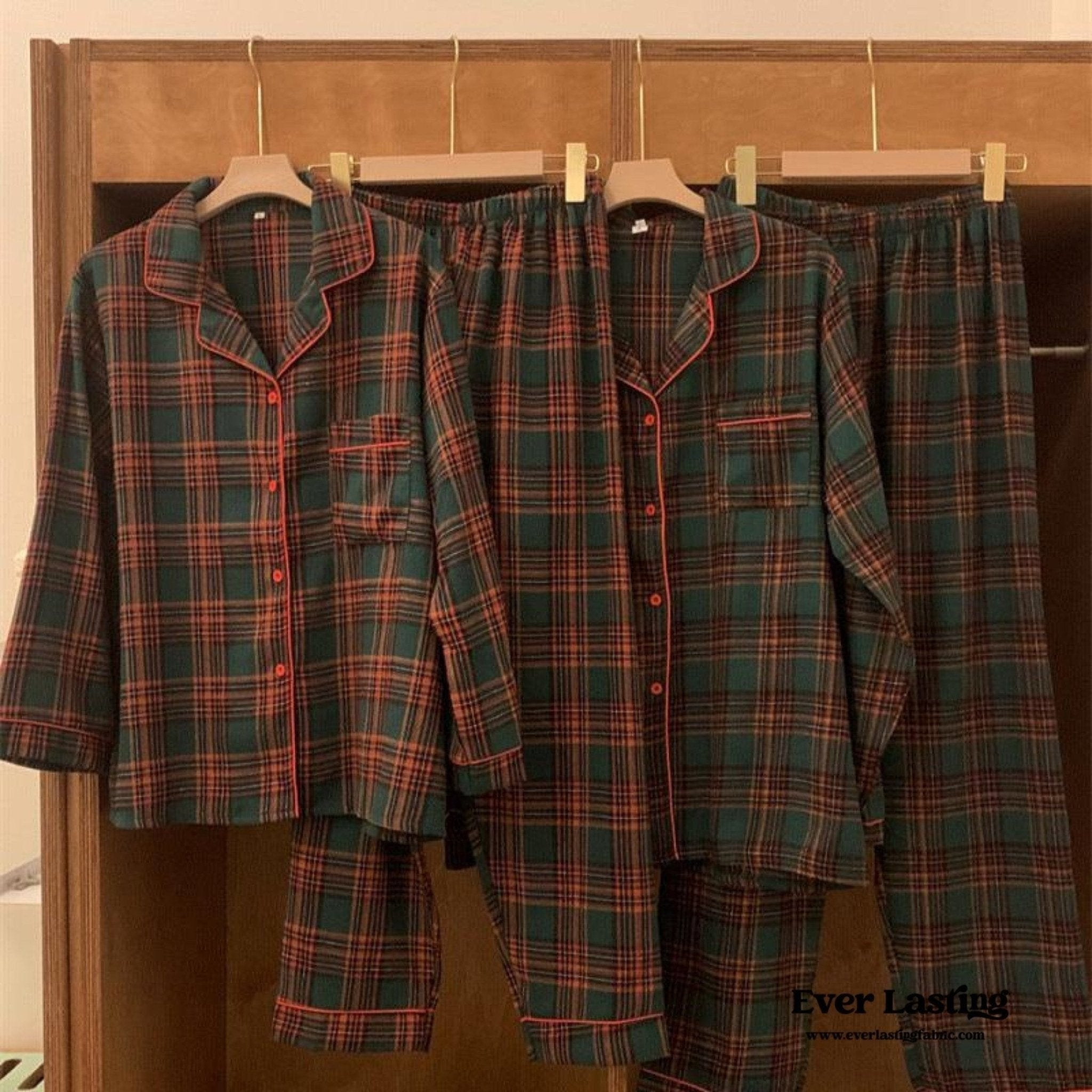 Christmas Couple Vintage Plaid Pajama Set - Ever Lasting