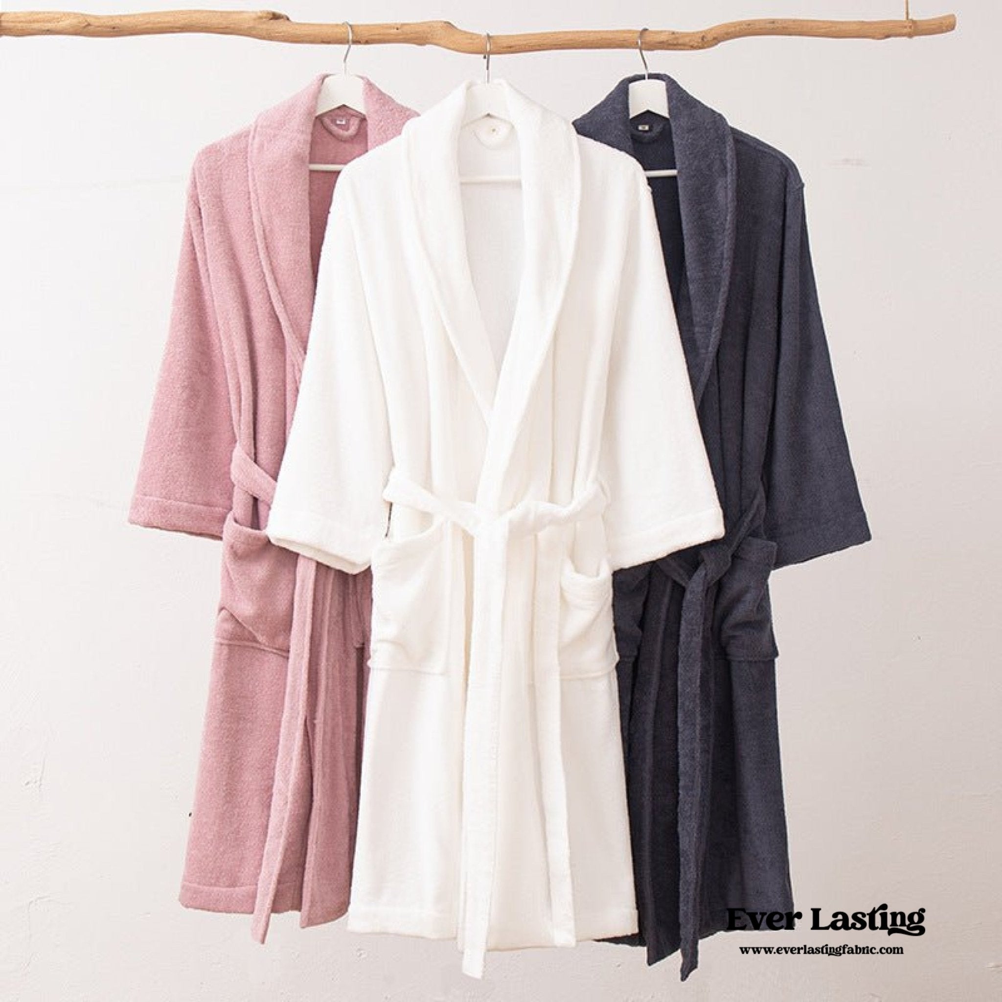 Classic Ultra - Soft Absorbent Cotton Bathrobe / Pink - Ever Lasting