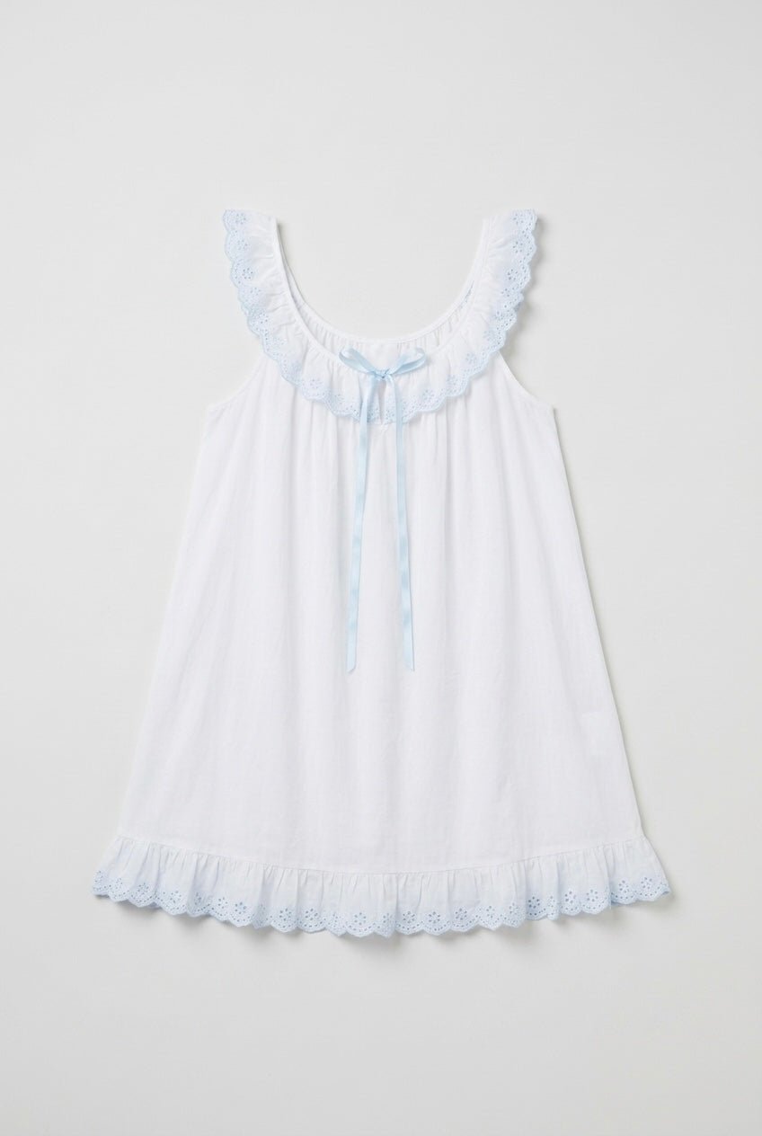 -Ever Lasting - Cloudberry Ruffle Sleeveless Nightgown / White -Pajamas -Ever Lasting