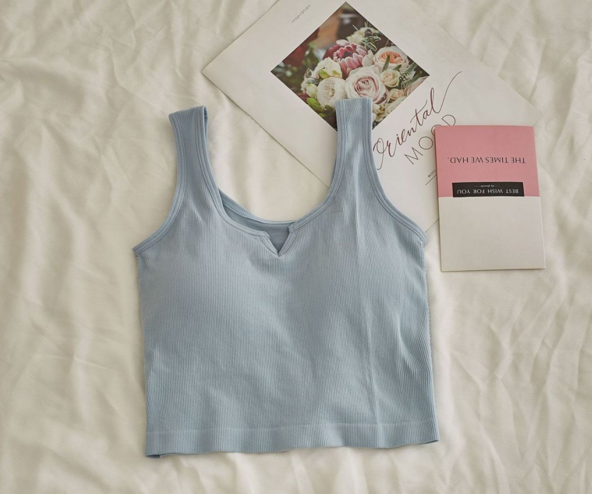 Comfy Padded Tank Shorts Set / Gray Top + Purple Gingham - Ever Lasting