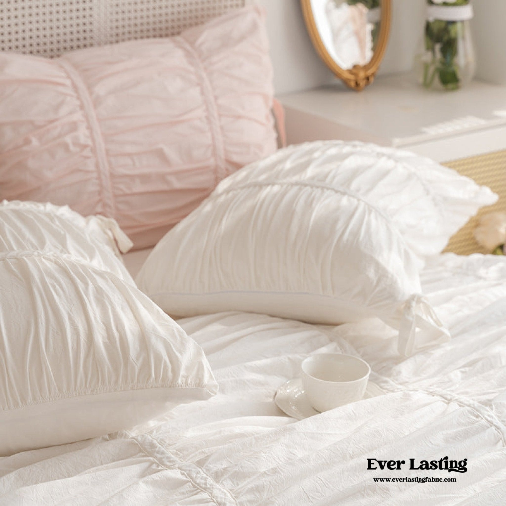 Coquette Ribbon Ties Pillowcases / Pink - Ever Lasting