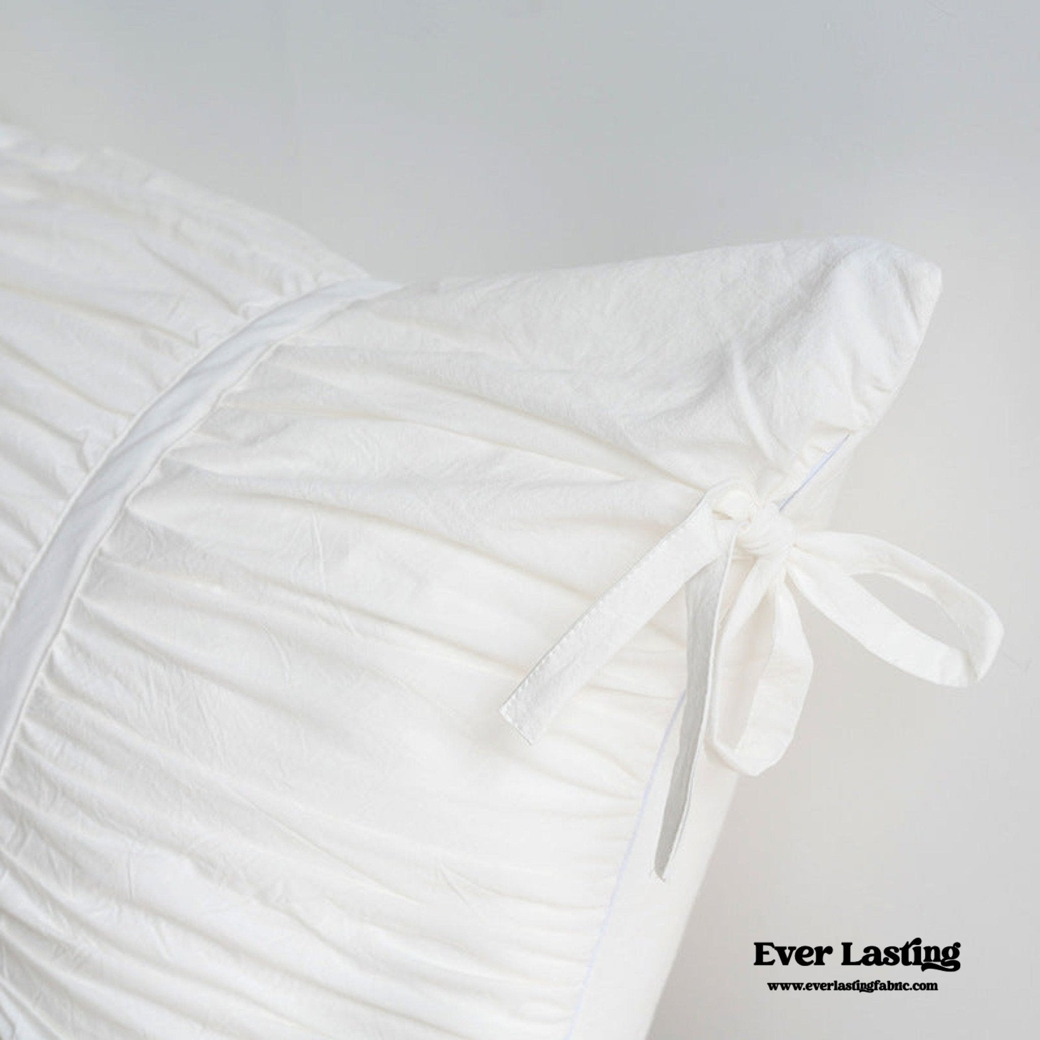 Coquette Ribbon Ties Pillowcases / White - Ever Lasting
