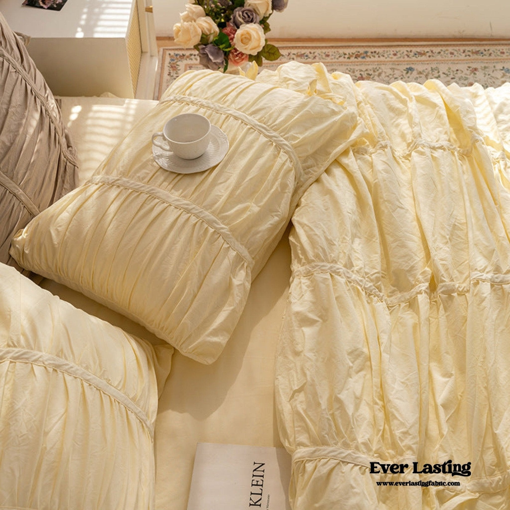 Coquette Ribbon Ties Pillowcases / White - Ever Lasting