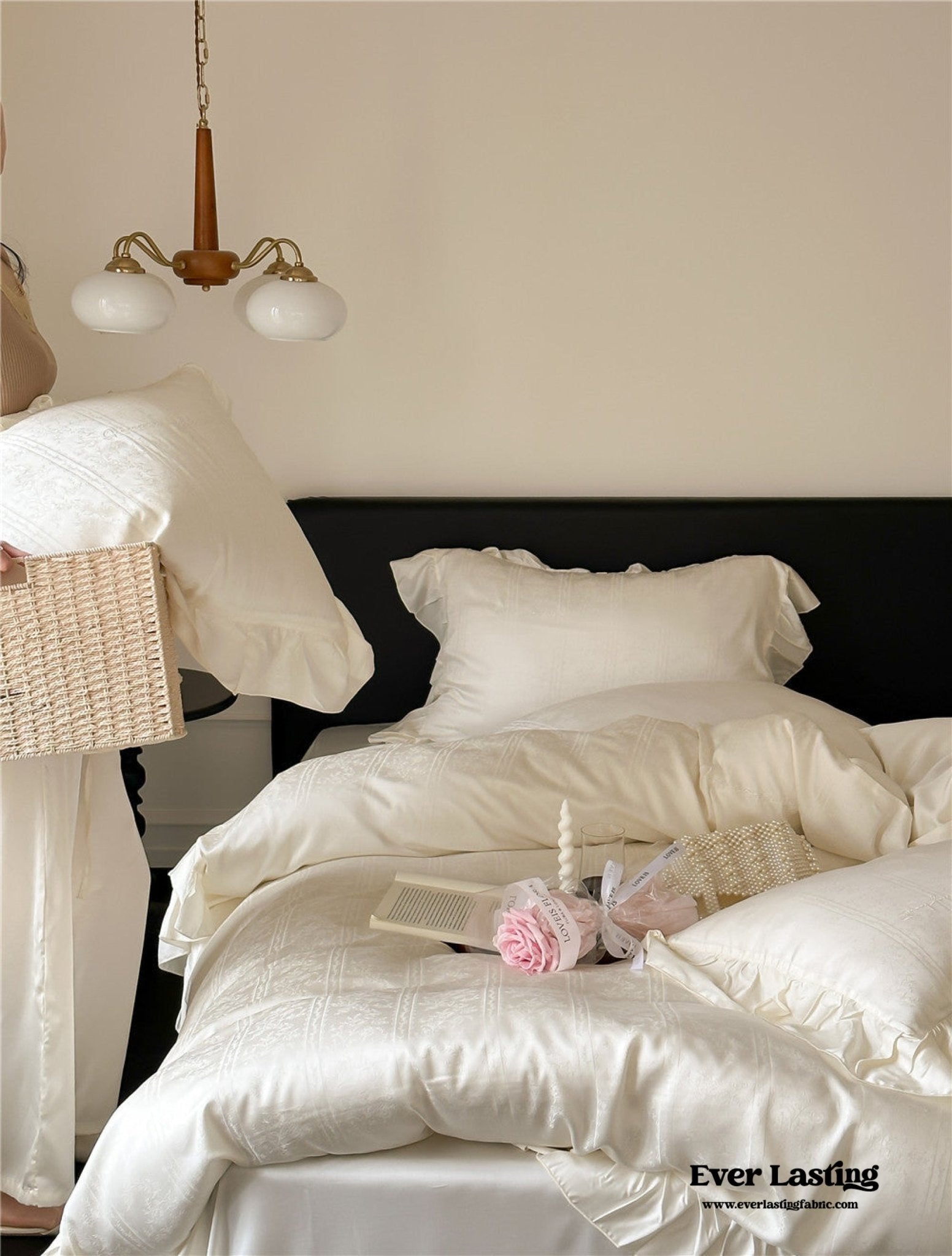 Coquette Tencel Silky Ruffle Bedding Bundle - Ever Lasting