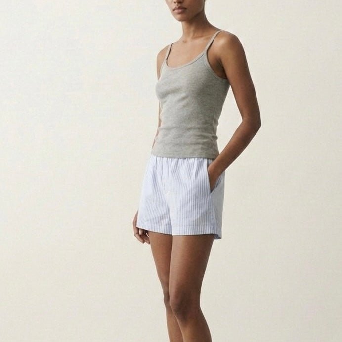 - Ever Lasting - Cosette Sleeveless & Short - Pant Pajama Set / Gray - Pajamas - Ever Lasting