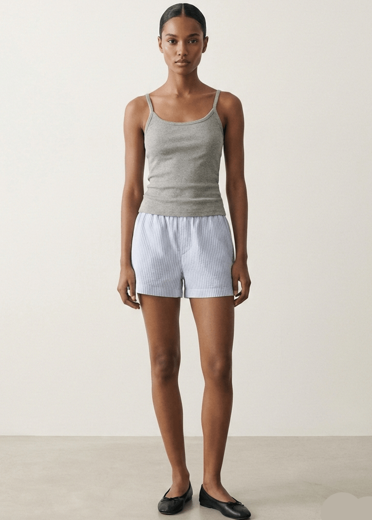 - Ever Lasting - Cosette Sleeveless & Short - Pant Pajama Set / Gray - Pajamas - Ever Lasting