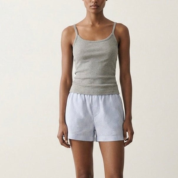 - Ever Lasting - Cosette Sleeveless & Short - Pant Pajama Set / Gray - Pajamas - Ever Lasting