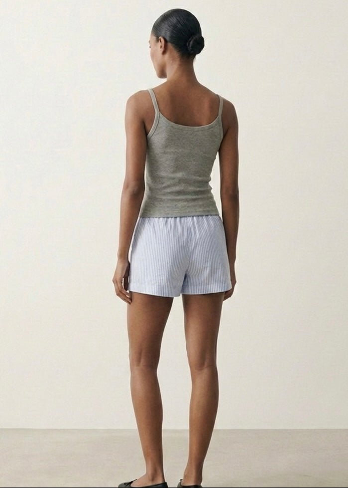 - Ever Lasting - Cosette Sleeveless & Short - Pant Pajama Set / Gray - Pajamas - Ever Lasting