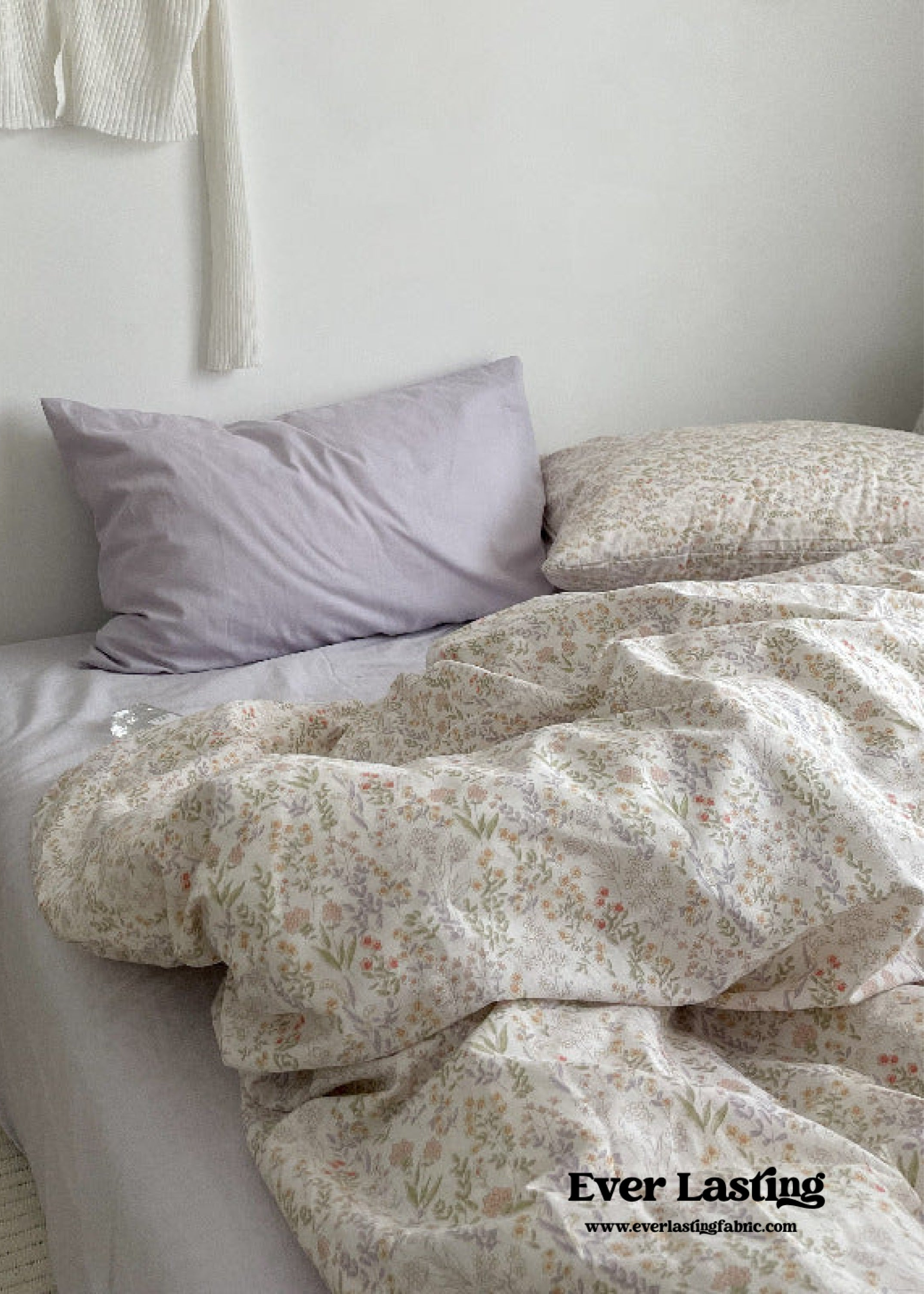 Cottage Floral Bedding Set / Lilac Purple