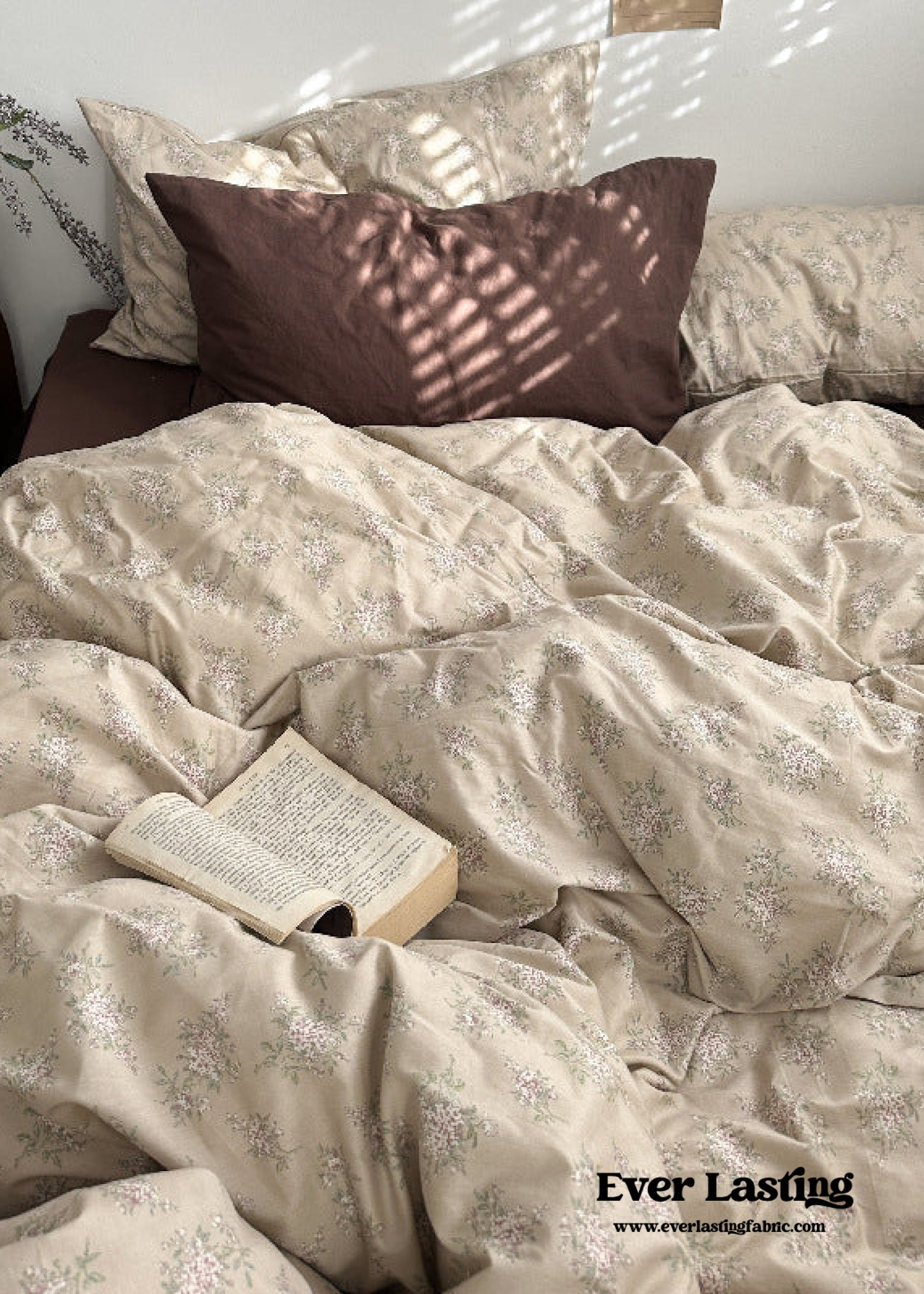 Cottage Floral Bedding Set / Orange Beige