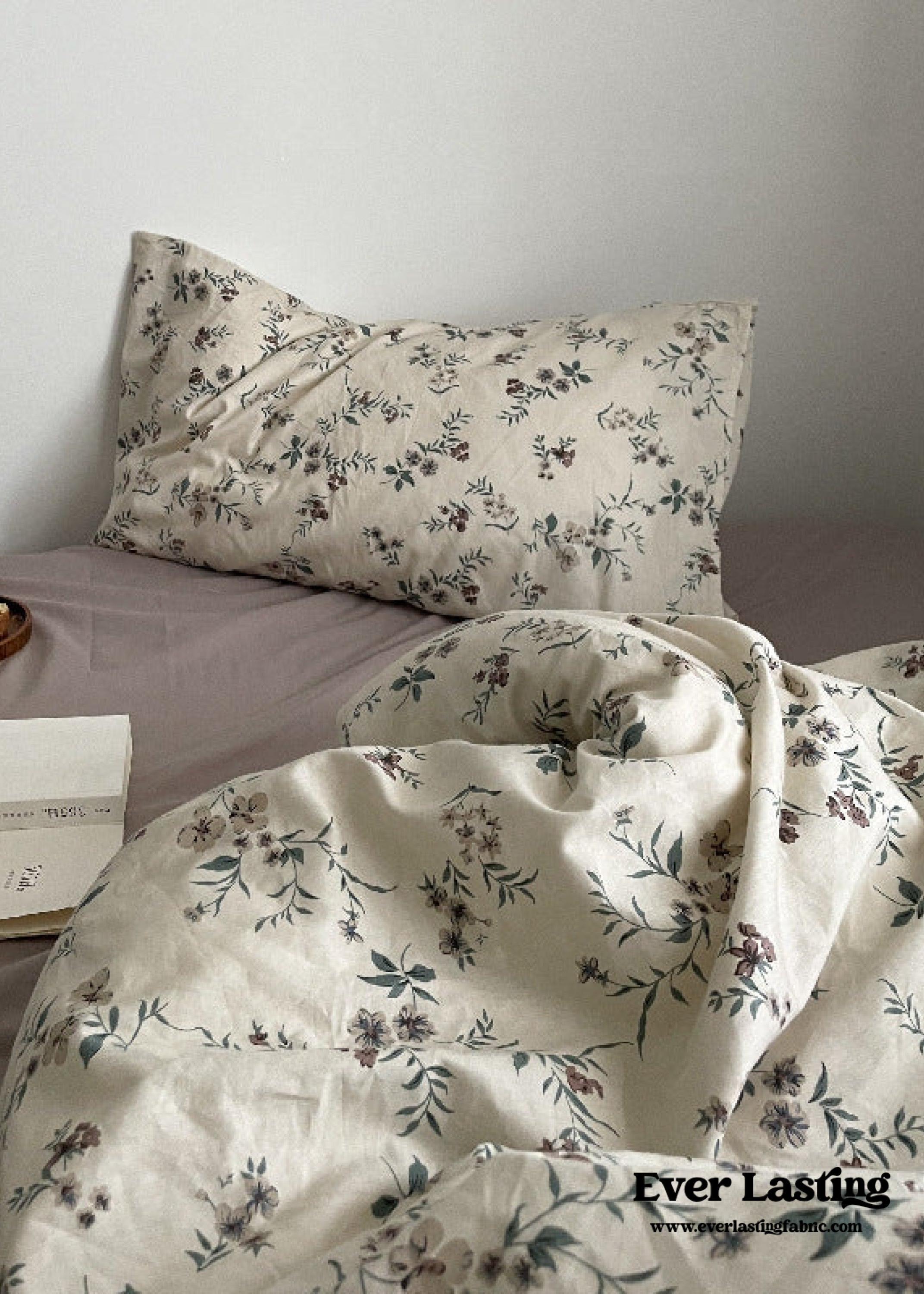 Cottage Floral Bedding Set / Orange Beige