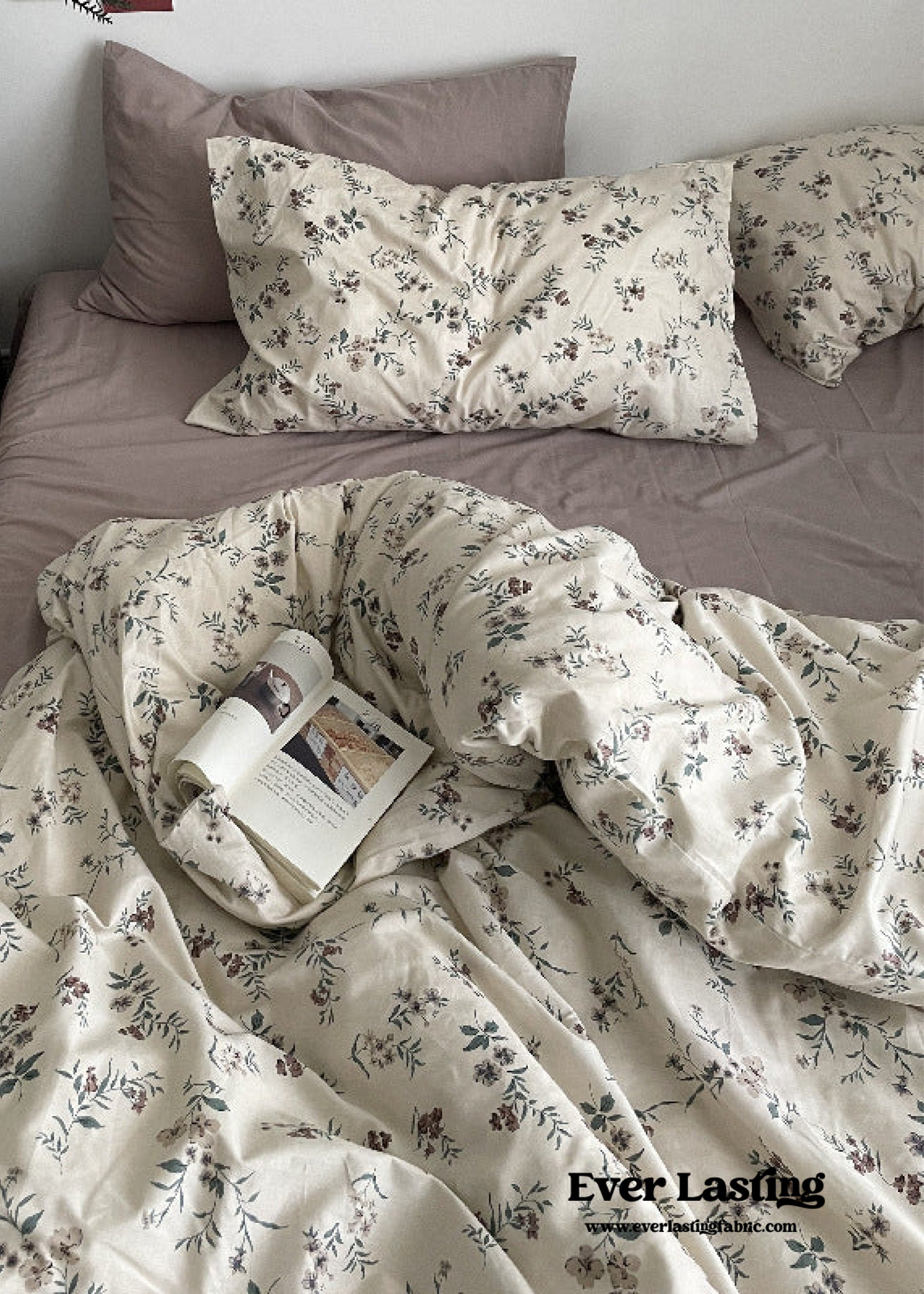 Cottage Floral Bedding Set / Orange Beige