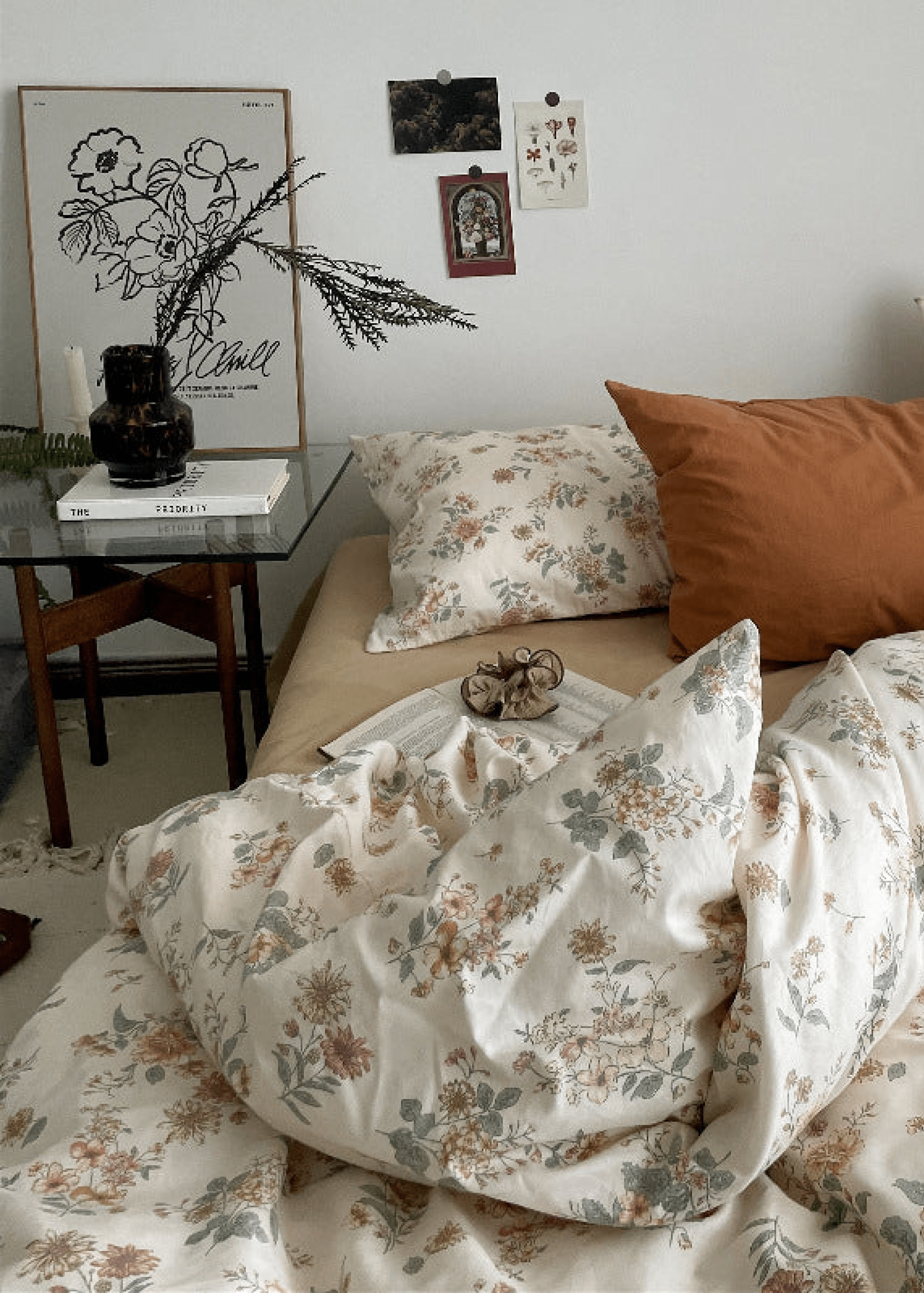 - Ever Lasting - Cottage Floral Bedding Set / Orange Beige - Bedding Set - Ever Lasting