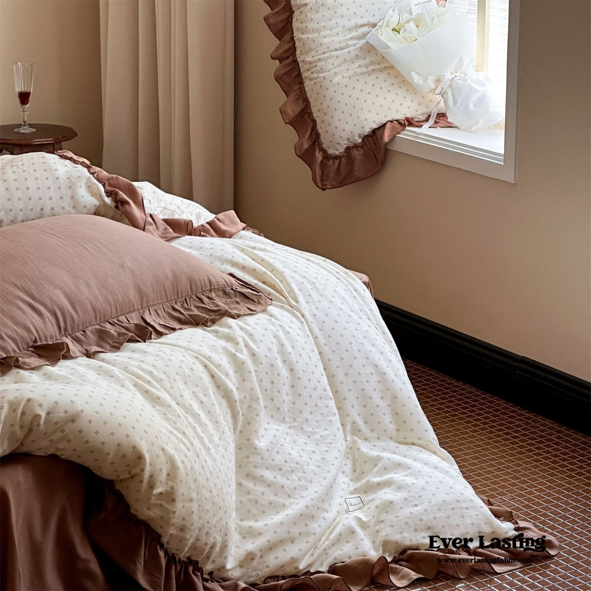 Cottage Inspired Ruffle Bedding Set / Soft Blue - Ever Lasting