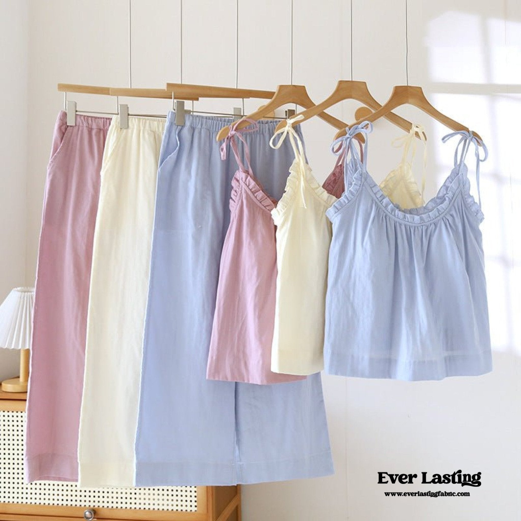 Cotton Gauze Lounge Dress with Built - In Bra – Adjustable Strap Nightgown / Blue - Ever Lasting