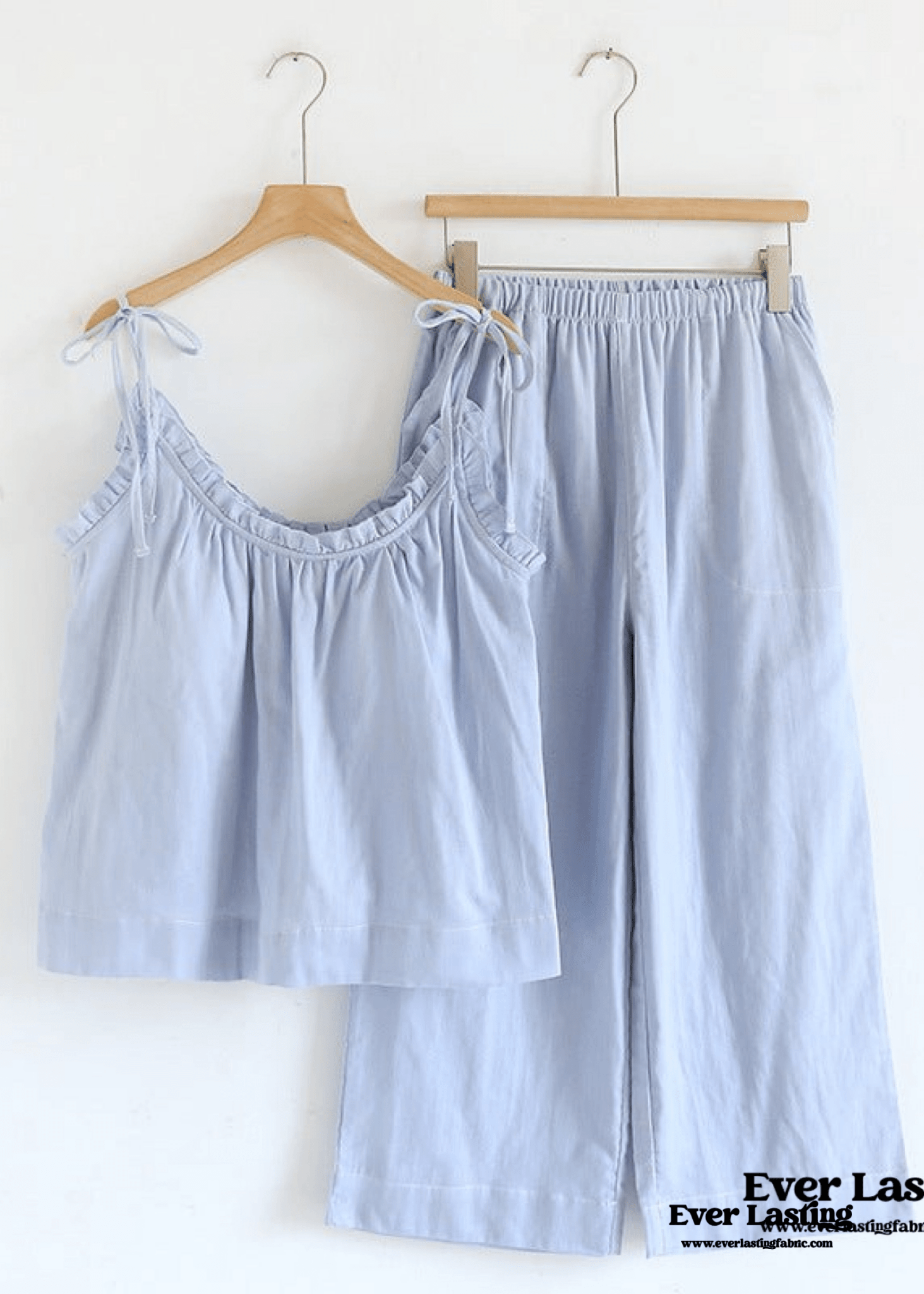 Cotton Gauze Lounge Dress with Built - In Bra – Adjustable Strap Nightgown / Blue - Ever Lasting